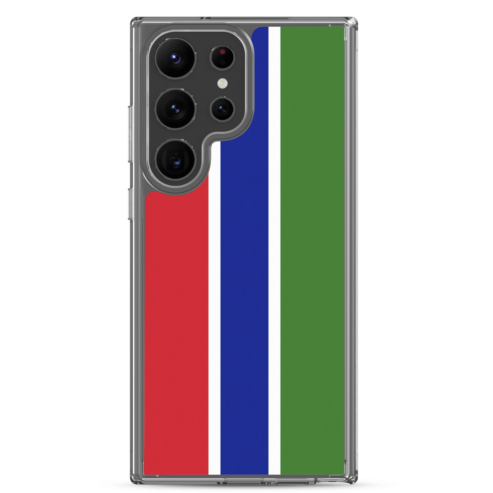 Coque de téléphone avec le drapeau de la Gambie, en TPU, offrant une protection élégante et durable.
