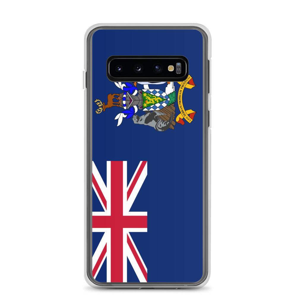 Coque de téléphone avec le drapeau de la Géorgie du Sud-et-les Îles Sandwich du Sud, en TPU, design flexible et transparent.