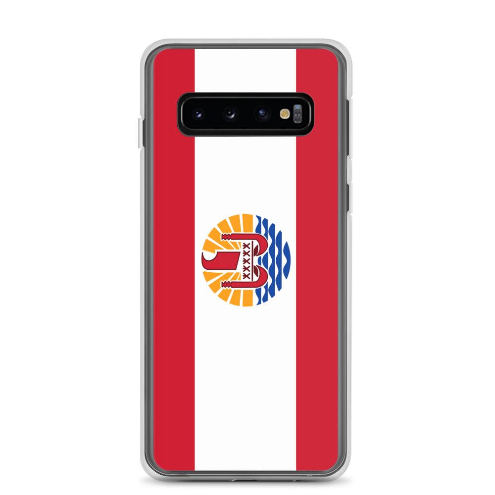 Coque de téléphone avec le drapeau de la Polynésie française, en TPU flexible, offrant une protection élégante et durable.