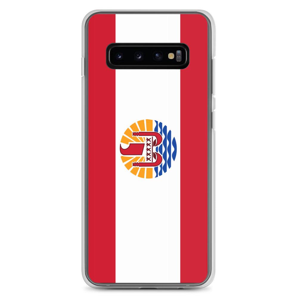 Coque de téléphone avec le drapeau de la Polynésie française, en TPU flexible, offrant une protection élégante et durable.