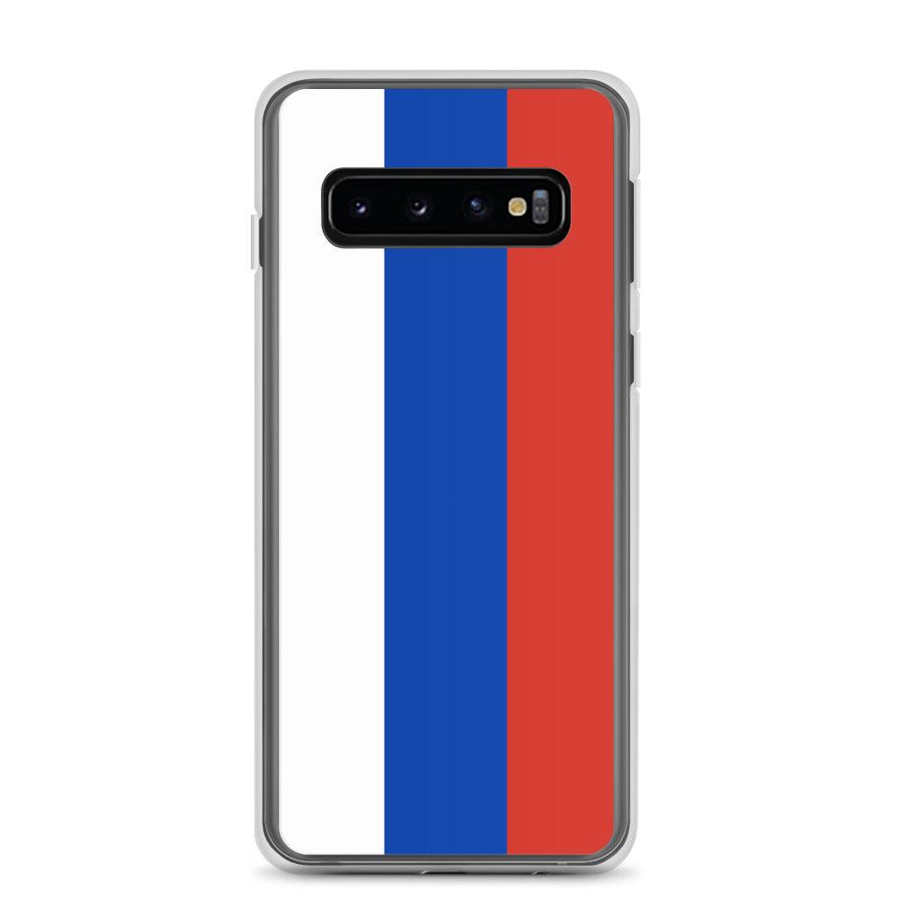 Coque de téléphone avec le drapeau de la Russie, fabriquée en TPU, offrant une protection élégante et durable.
