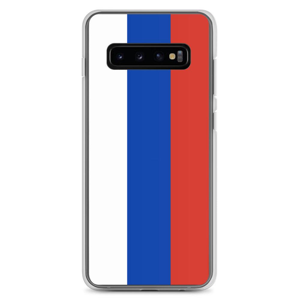 Coque de téléphone avec le drapeau de la Russie, fabriquée en TPU, offrant une protection élégante et durable.