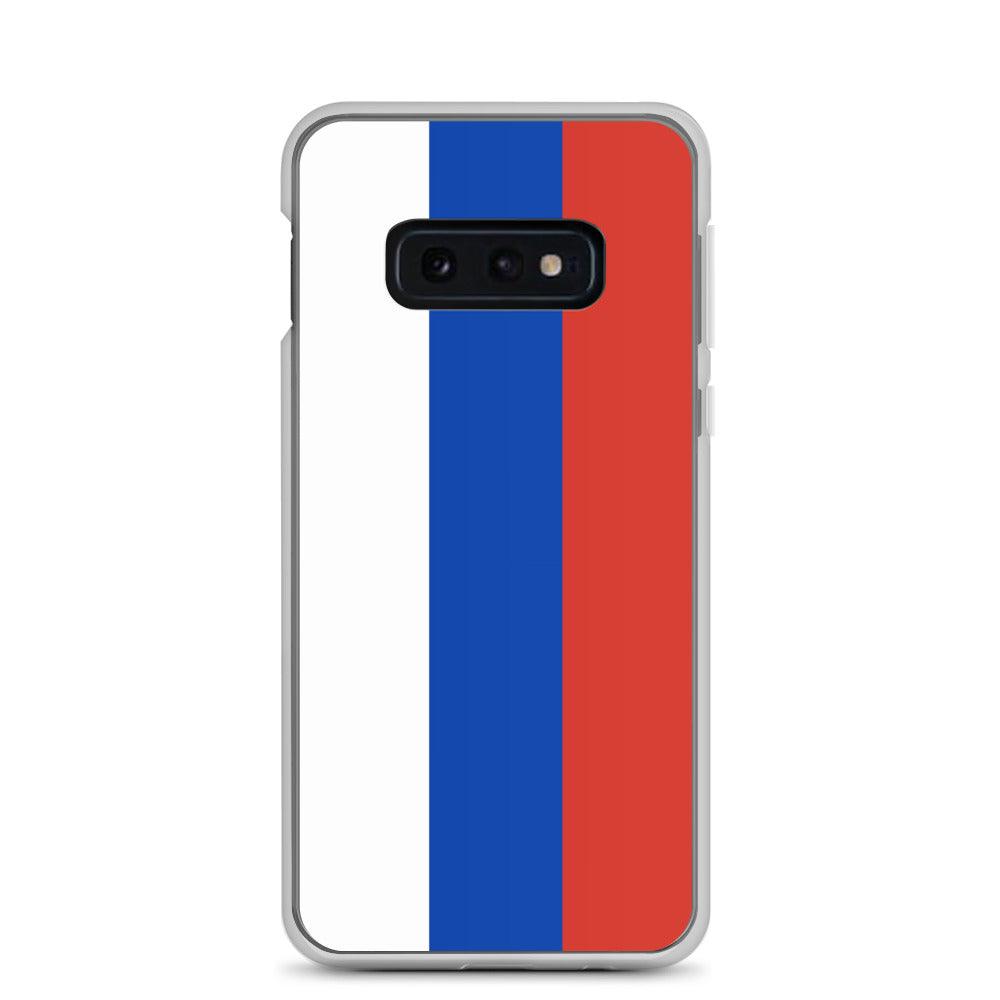 Coque de téléphone avec le drapeau de la Russie, fabriquée en TPU, offrant une protection élégante et durable.