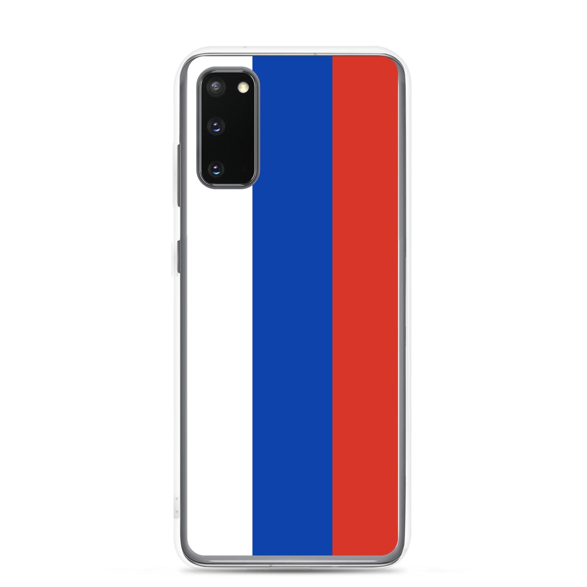 Coque de téléphone avec le drapeau de la Russie, fabriquée en TPU, offrant une protection élégante et durable.