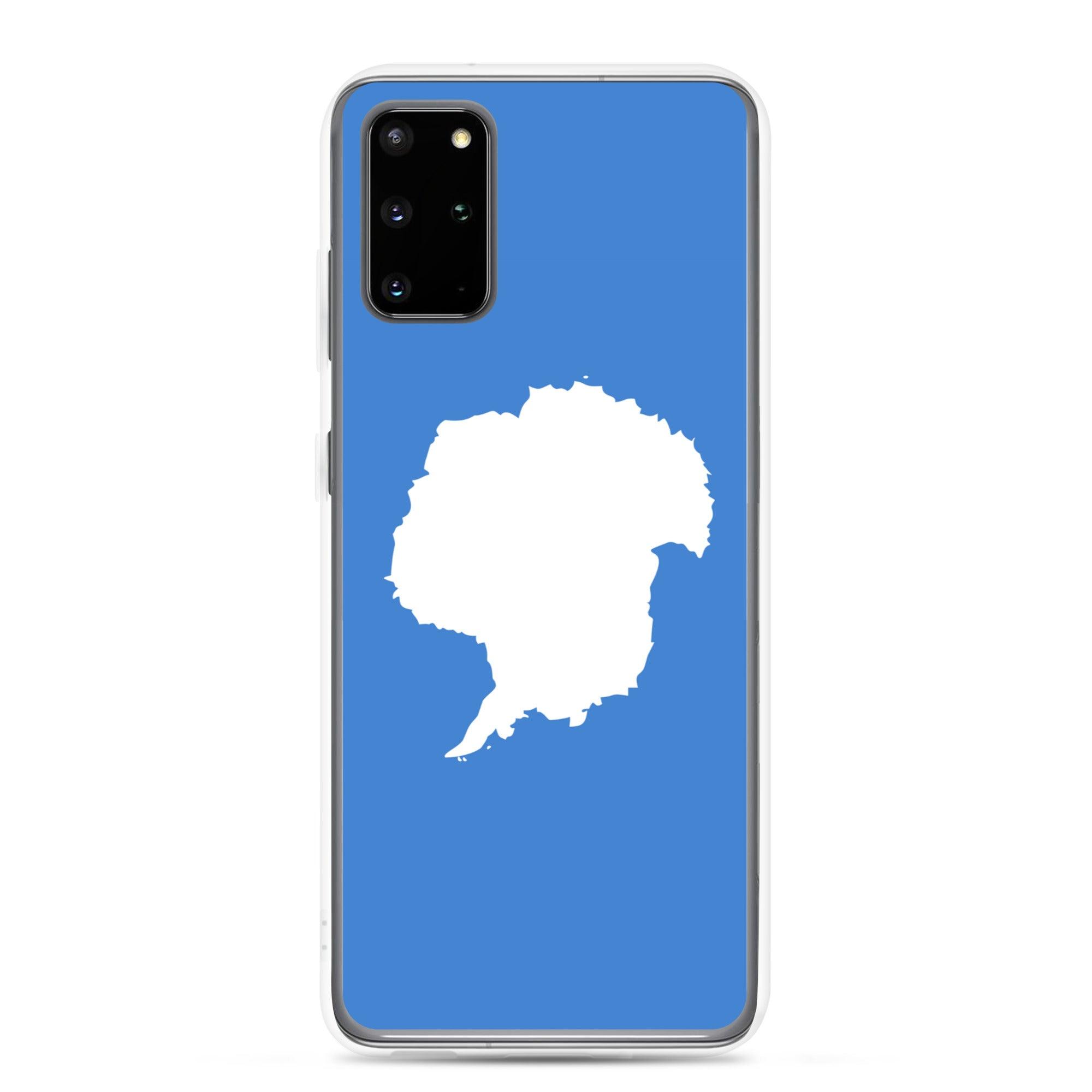 Coque de téléphone avec le design du drapeau de l'Antarctique, en TPU flexible, offrant une protection élégante et durable.
