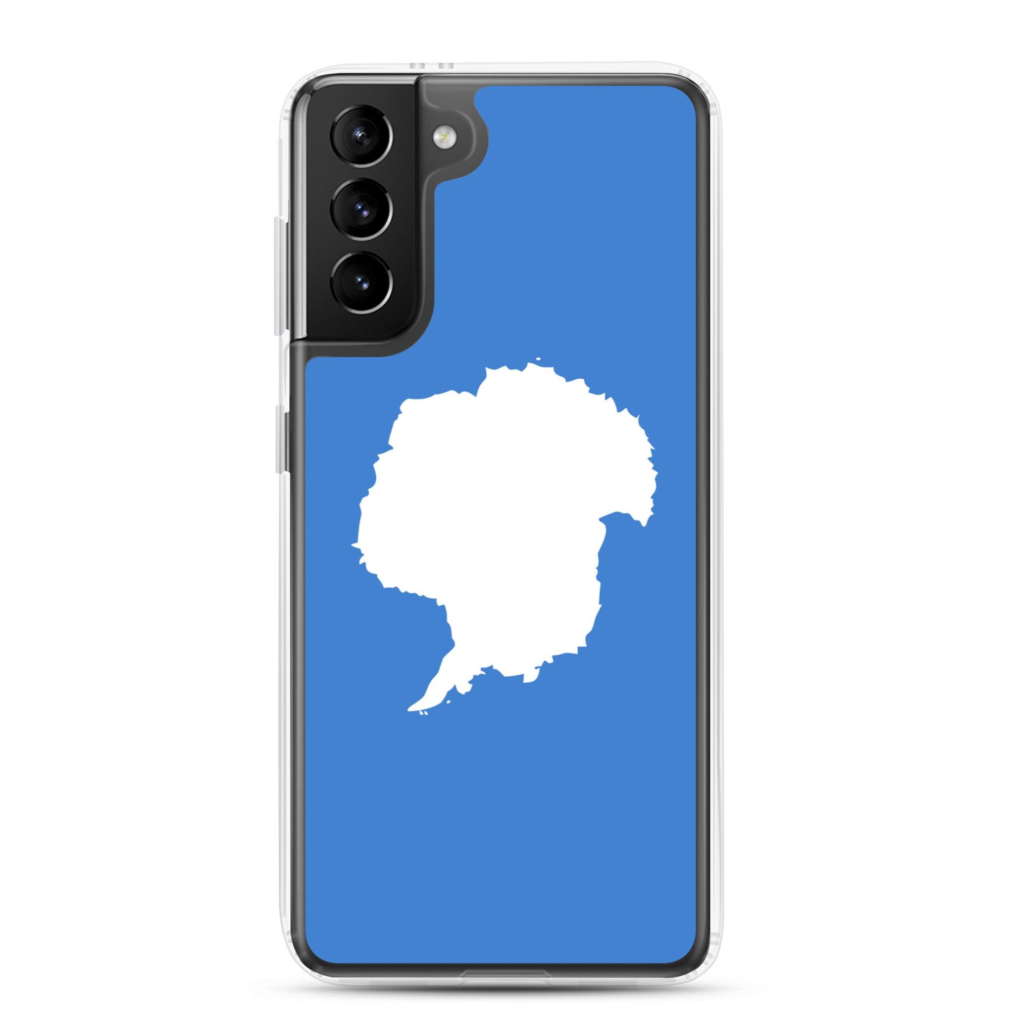 Coque de téléphone avec le design du drapeau de l'Antarctique, en TPU flexible, offrant une protection élégante et durable.