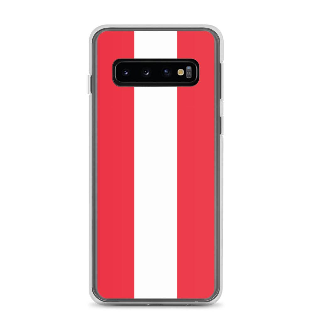 Coque de téléphone avec le drapeau de l'Autriche, fabriquée en TPU, offrant une protection élégante et durable.