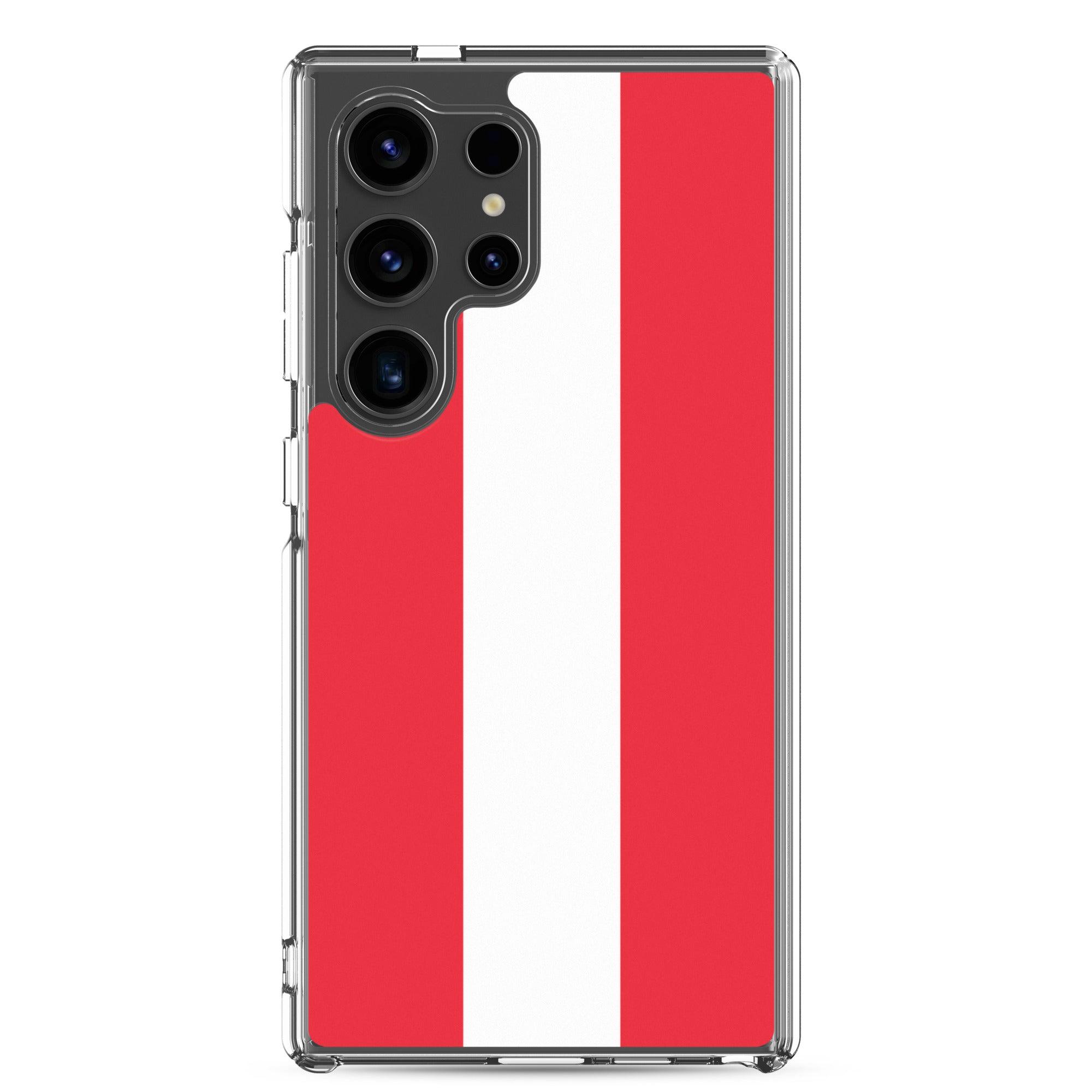 Coque de téléphone avec le drapeau de l'Autriche, fabriquée en TPU, offrant une protection élégante et durable.
