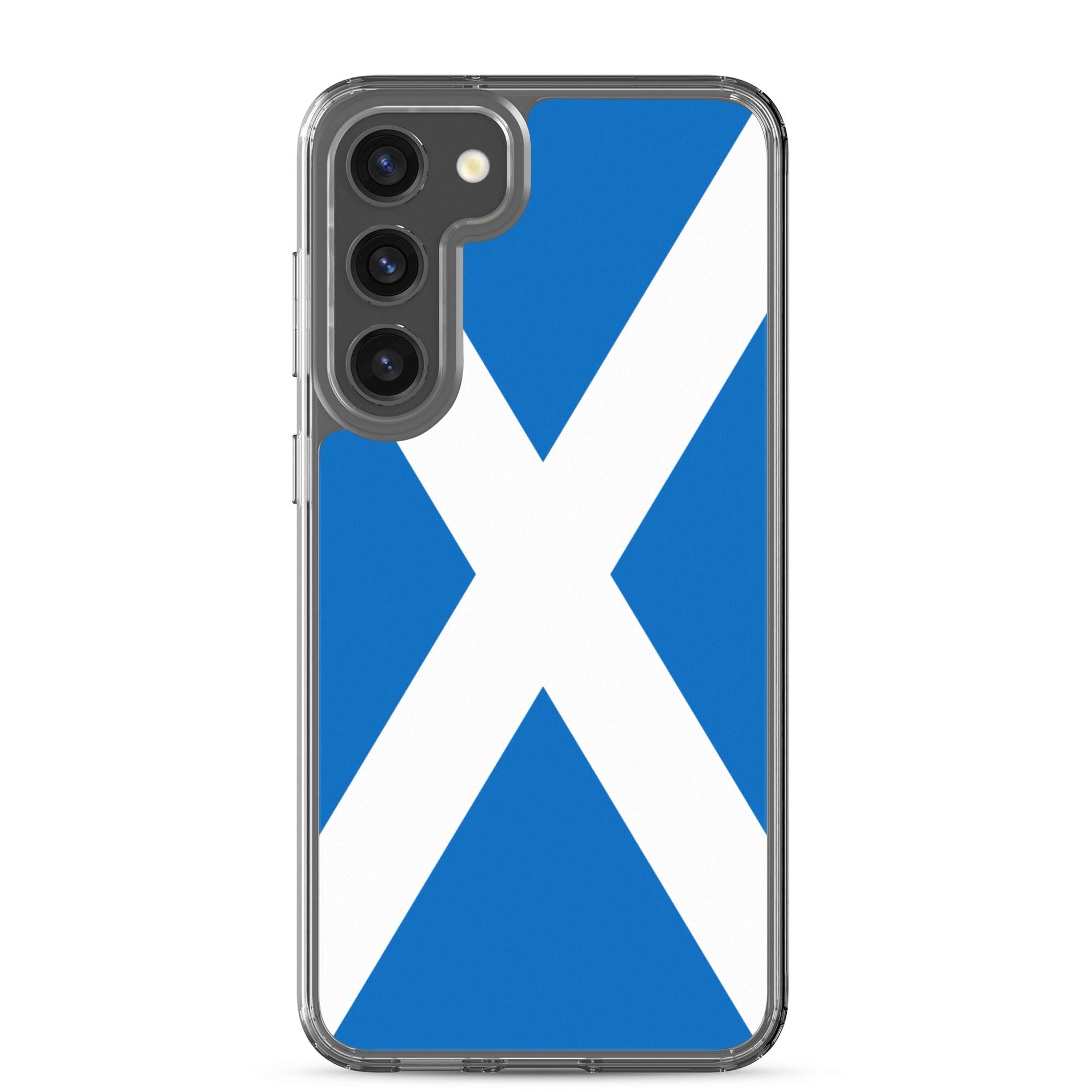 Coque de téléphone avec le design du Drapeau de l'Écosse, en TPU flexible et durable, offrant une protection complète.