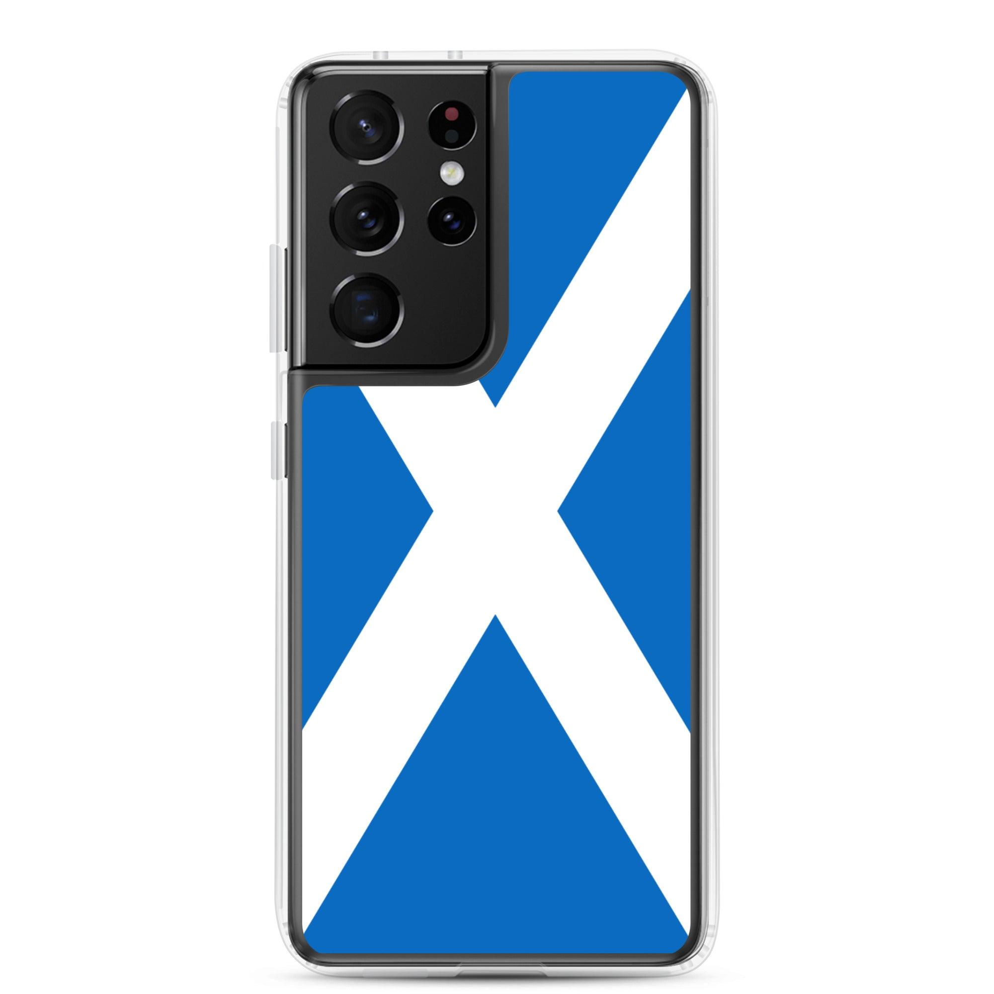 Coque de téléphone avec le design du Drapeau de l'Écosse, en TPU flexible et durable, offrant une protection complète.