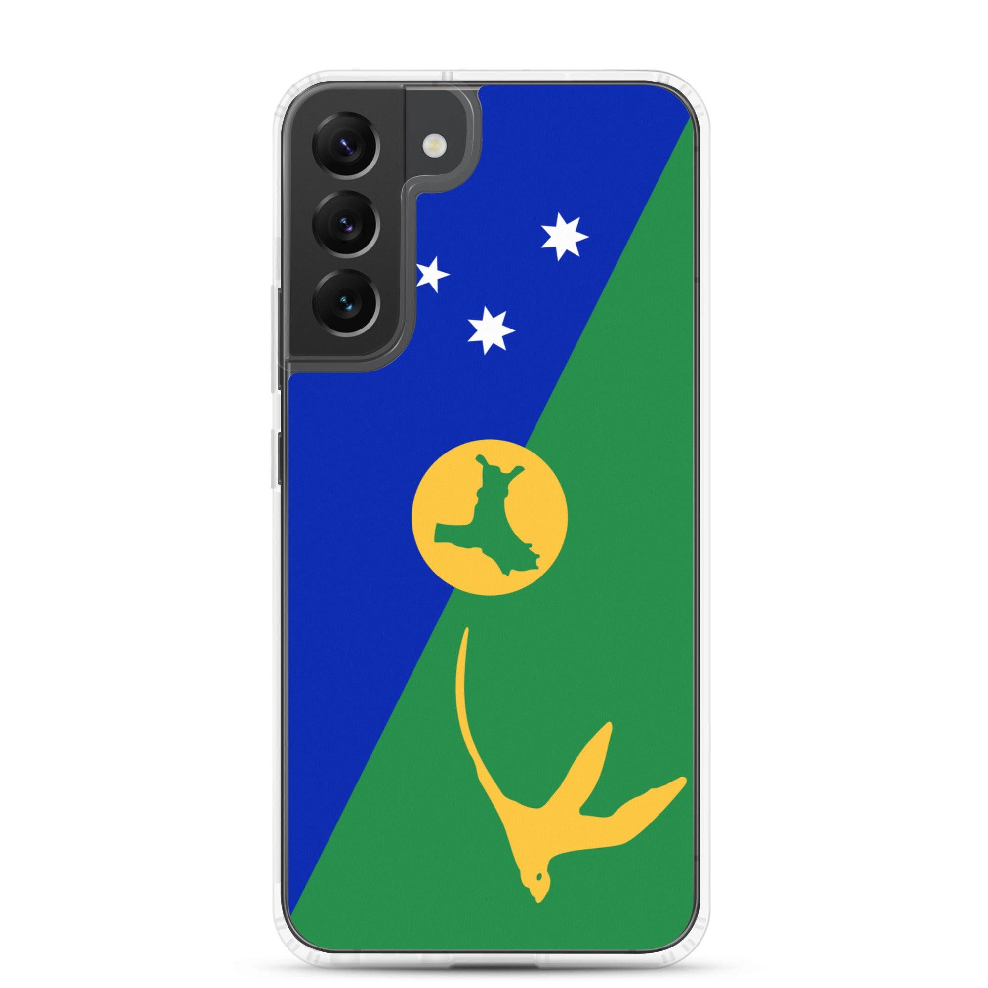 Coque de téléphone avec le drapeau de l'île Christmas, en TPU, offrant une protection élégante et durable.