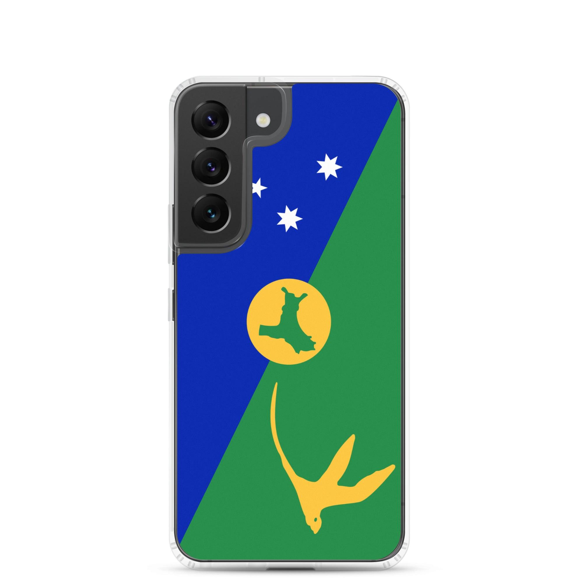 Coque de téléphone avec le drapeau de l'île Christmas, en TPU, offrant une protection élégante et durable.