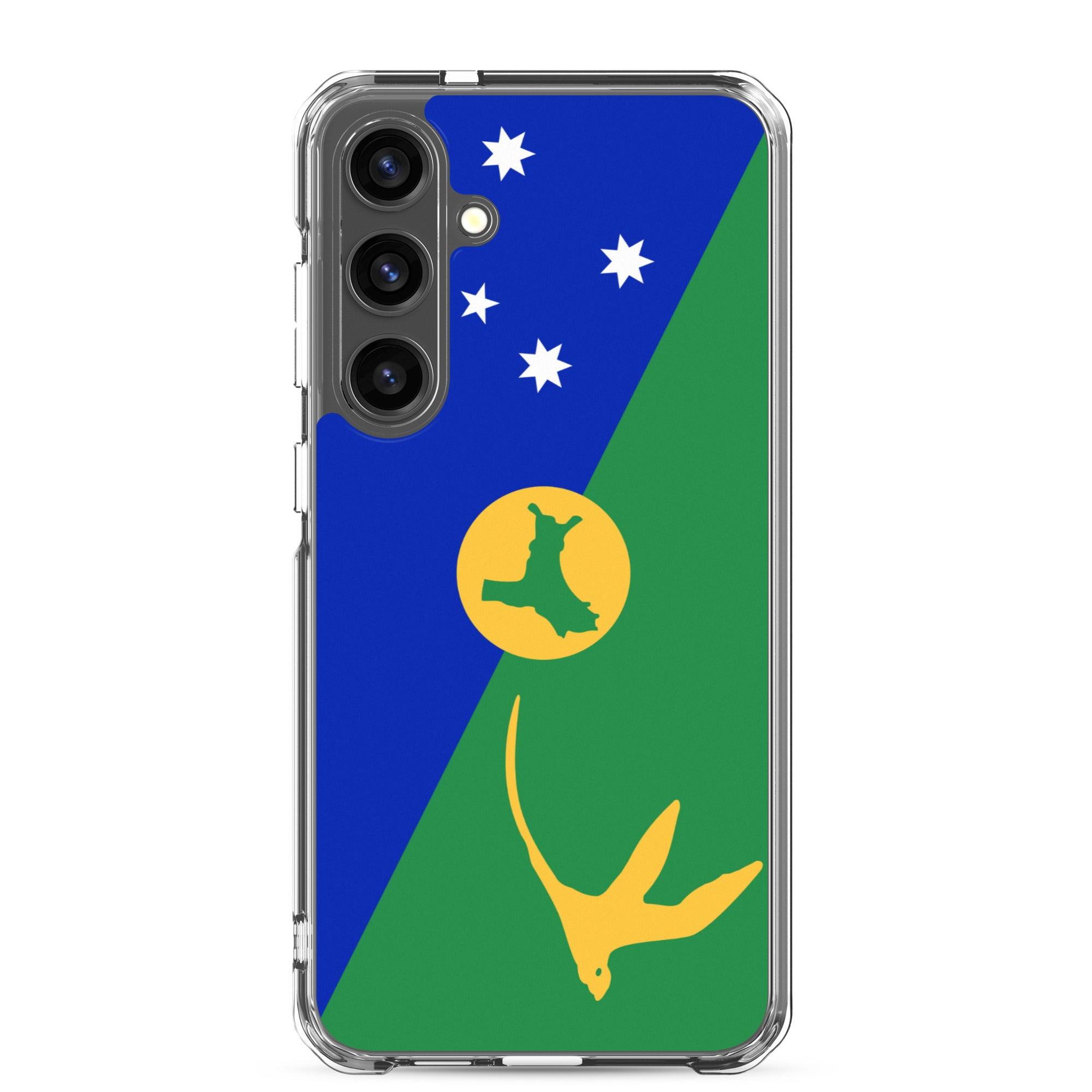 Coque de téléphone avec le drapeau de l'île Christmas, en TPU, offrant une protection élégante et durable.