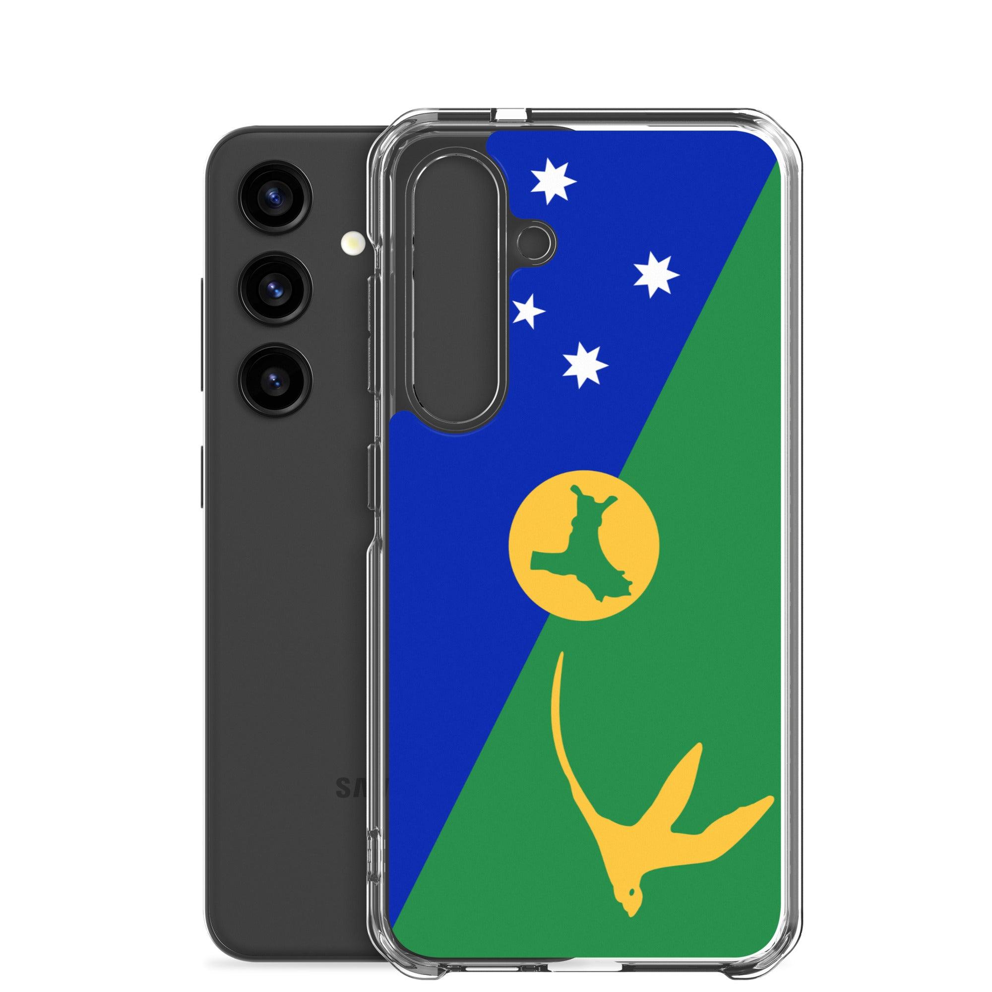 Coque de téléphone avec le drapeau de l'île Christmas, en TPU, offrant une protection élégante et durable.