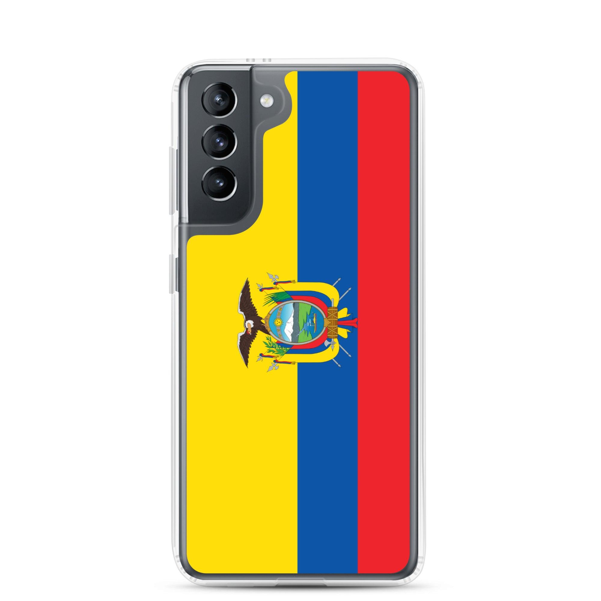 Coque de téléphone avec le drapeau de l'Équateur, en TPU, offrant une protection élégante et durable.