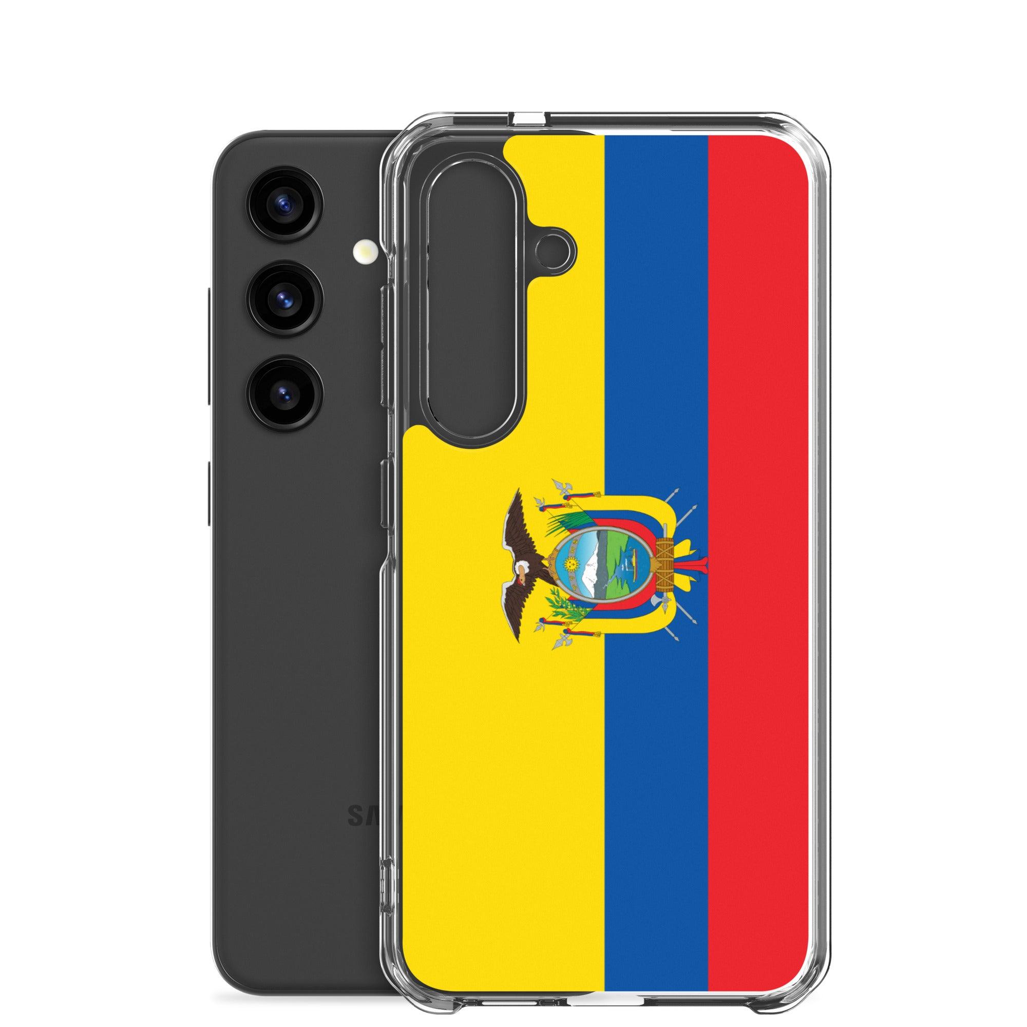 Coque de téléphone avec le drapeau de l'Équateur, en TPU, offrant une protection élégante et durable.