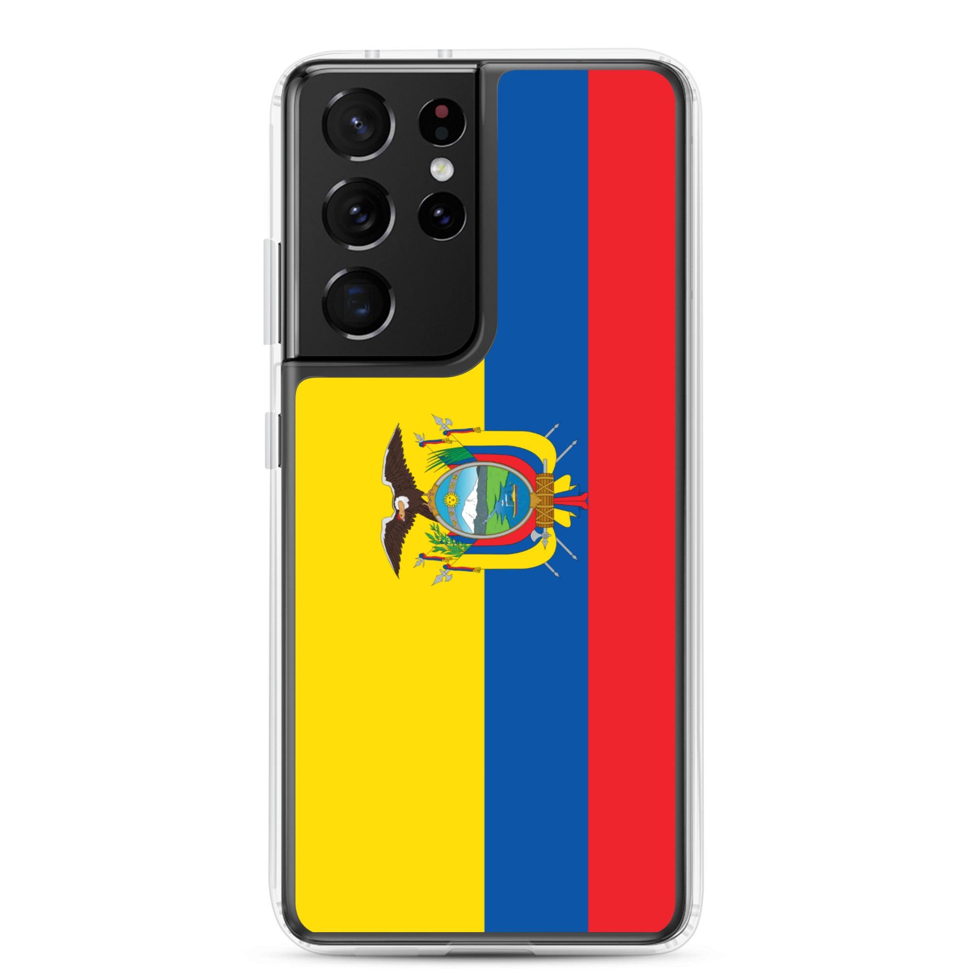 Coque de téléphone avec le drapeau de l'Équateur, en TPU, offrant une protection élégante et durable.