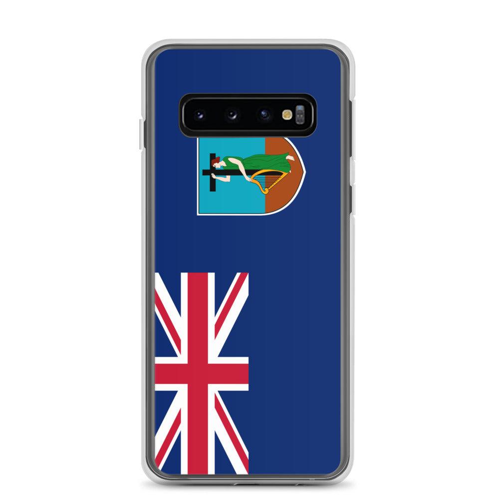Coque de téléphone avec le drapeau de Montserrat, en TPU flexible, offrant une protection élégante et durable.