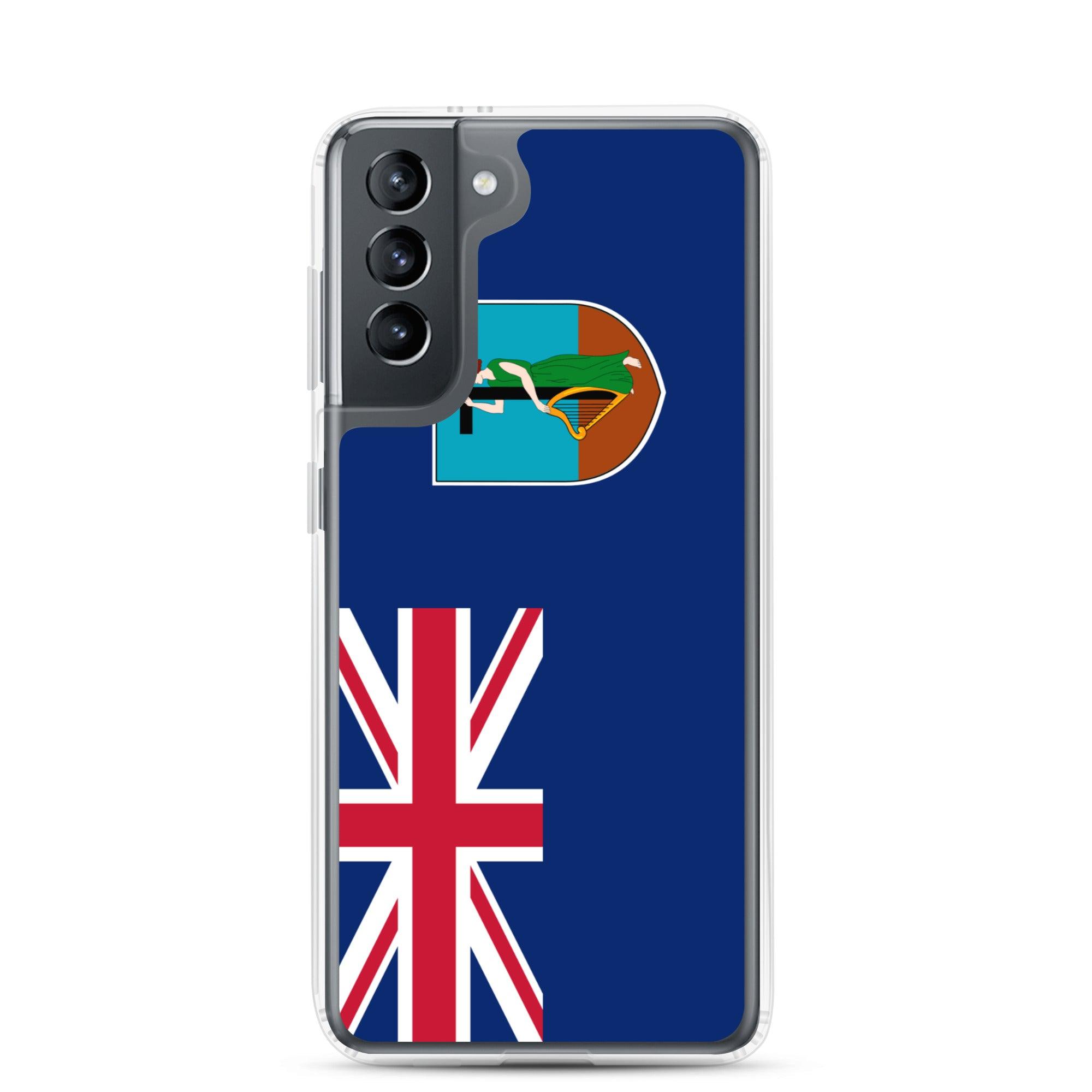 Coque de téléphone avec le drapeau de Montserrat, en TPU flexible, offrant une protection élégante et durable.