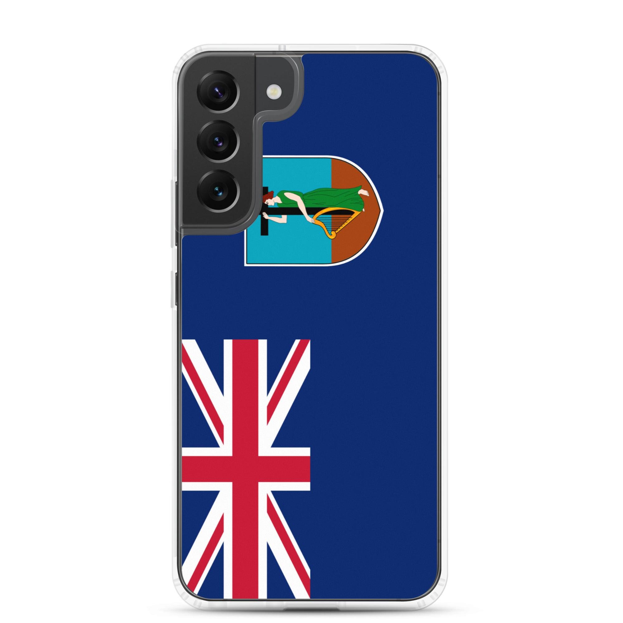 Coque de téléphone avec le drapeau de Montserrat, en TPU flexible, offrant une protection élégante et durable.