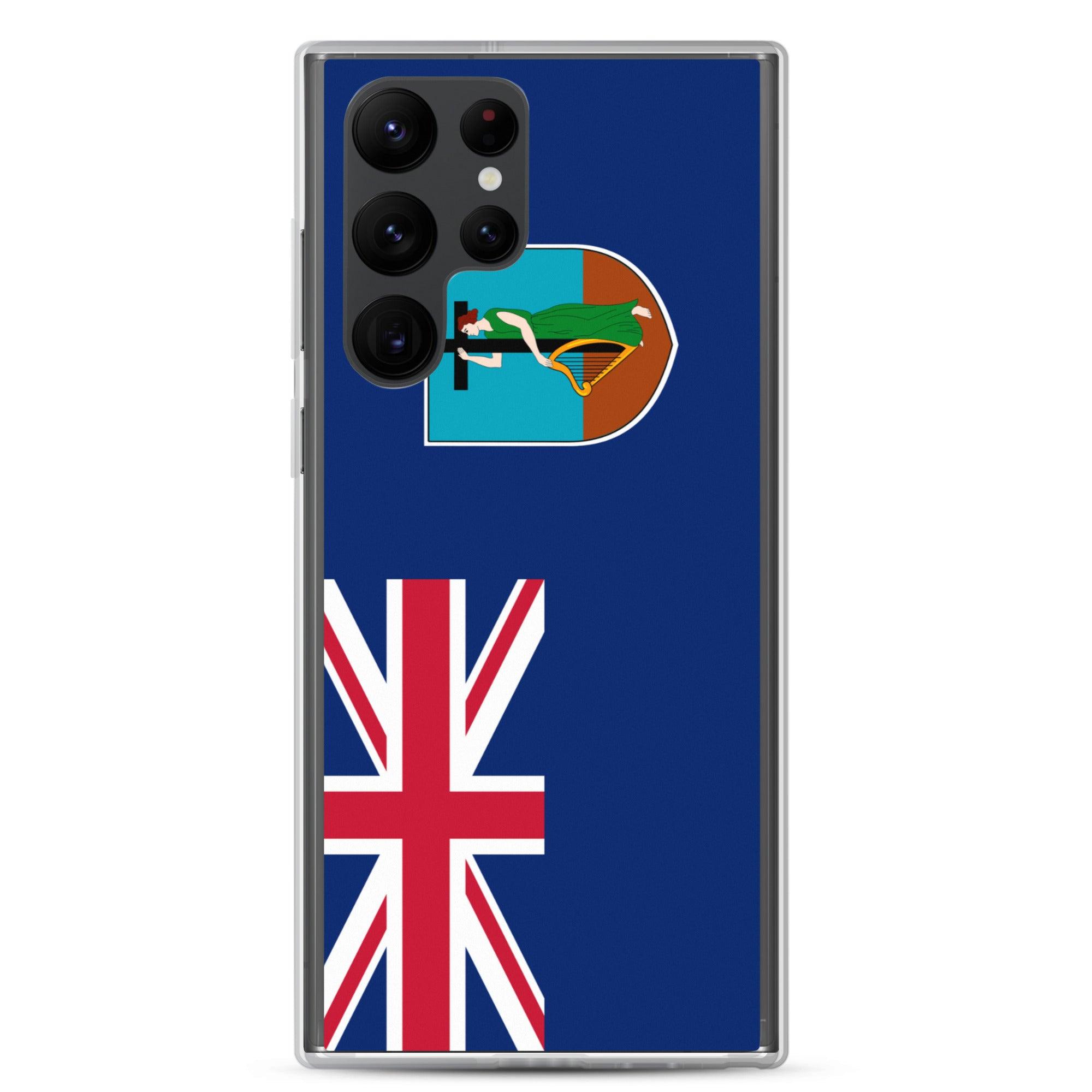 Coque de téléphone avec le drapeau de Montserrat, en TPU flexible, offrant une protection élégante et durable.