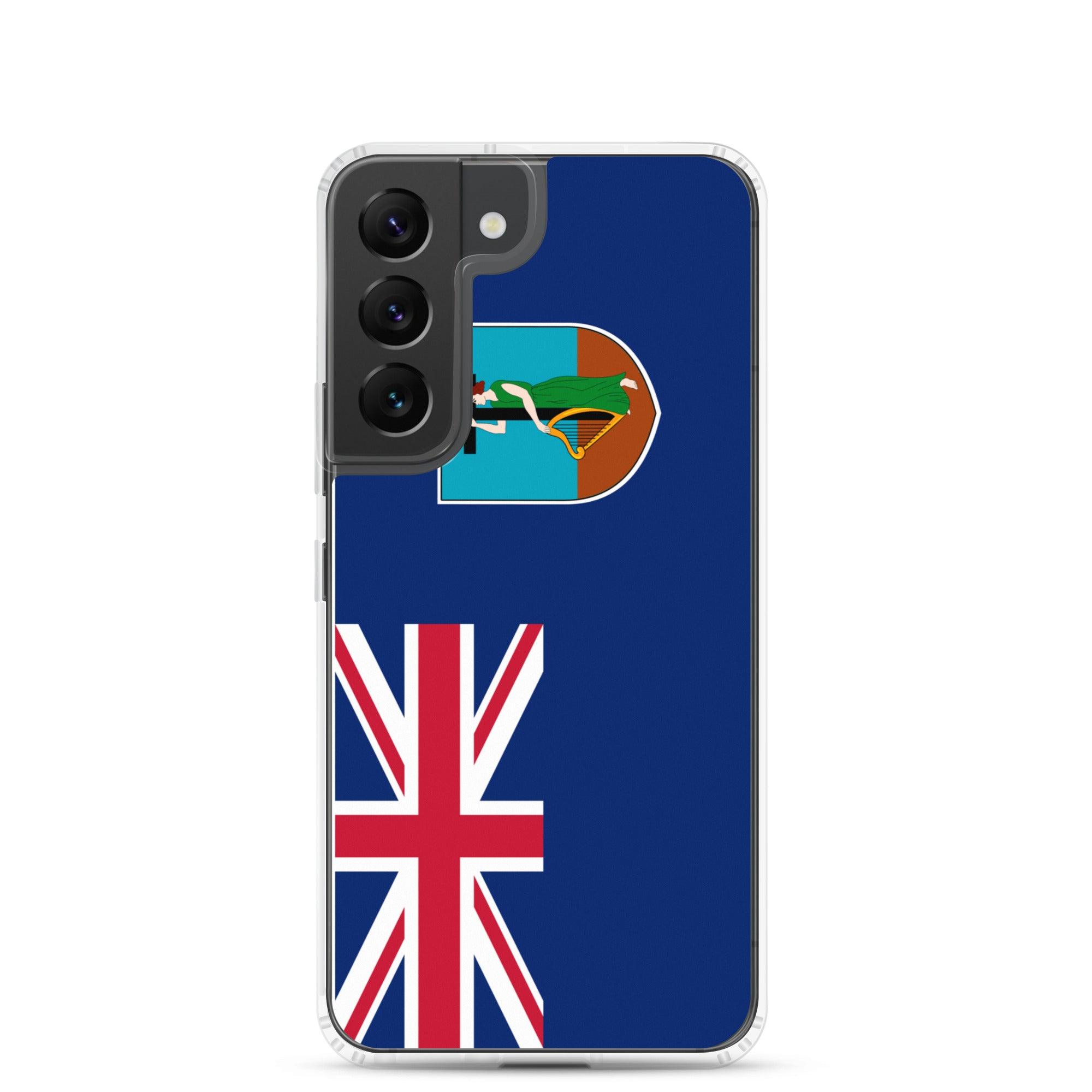 Coque de téléphone avec le drapeau de Montserrat, en TPU flexible, offrant une protection élégante et durable.