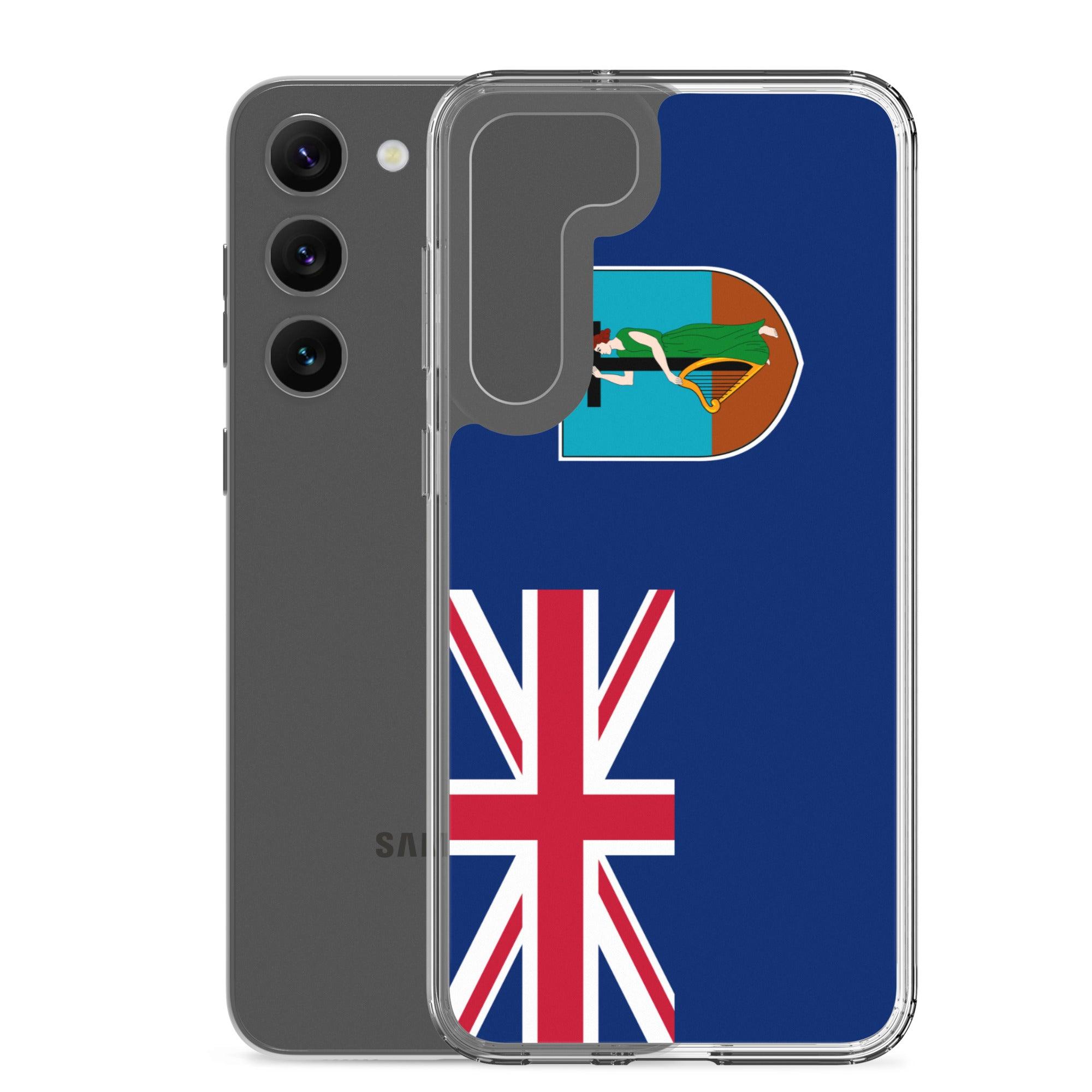 Coque de téléphone avec le drapeau de Montserrat, en TPU flexible, offrant une protection élégante et durable.