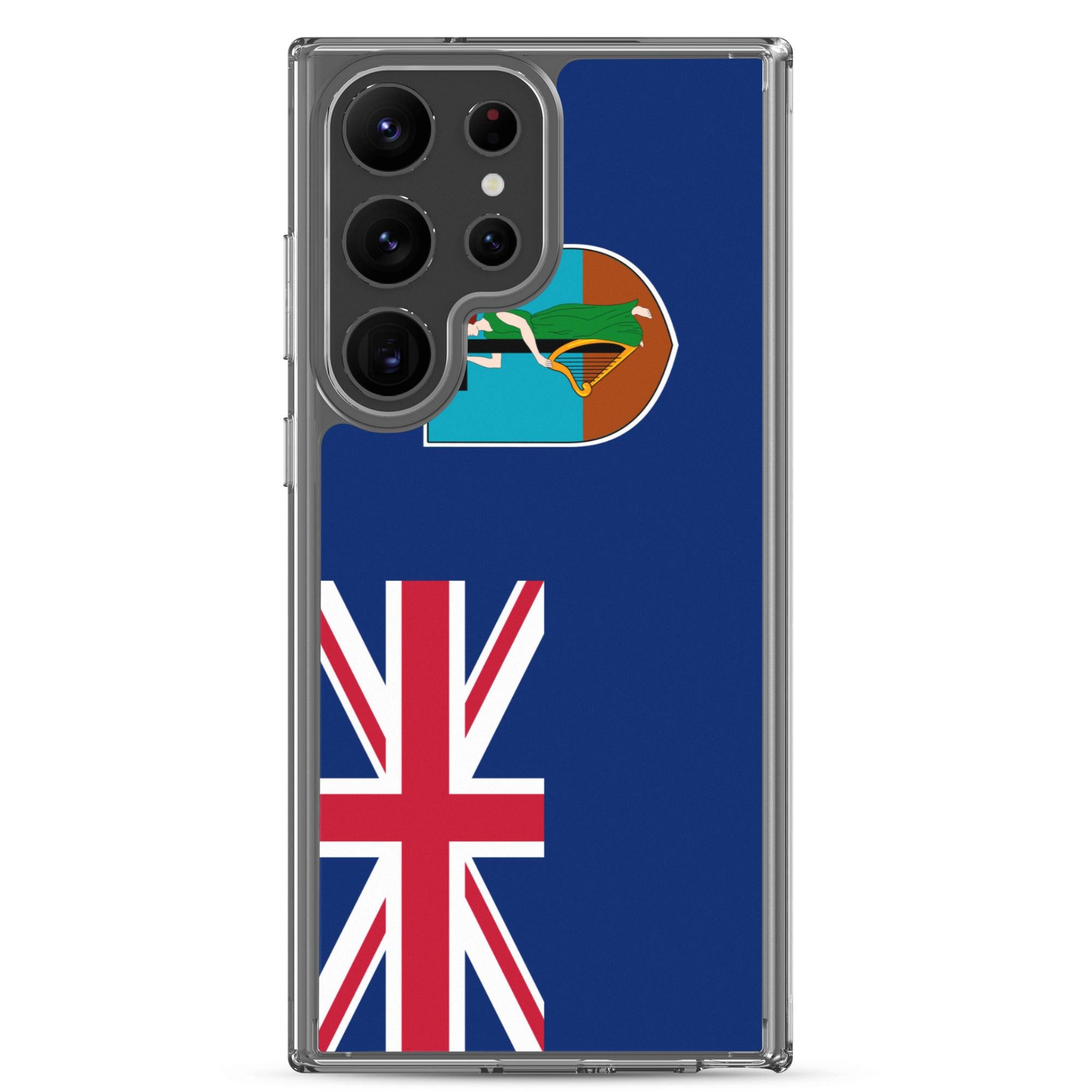 Coque de téléphone avec le drapeau de Montserrat, en TPU flexible, offrant une protection élégante et durable.