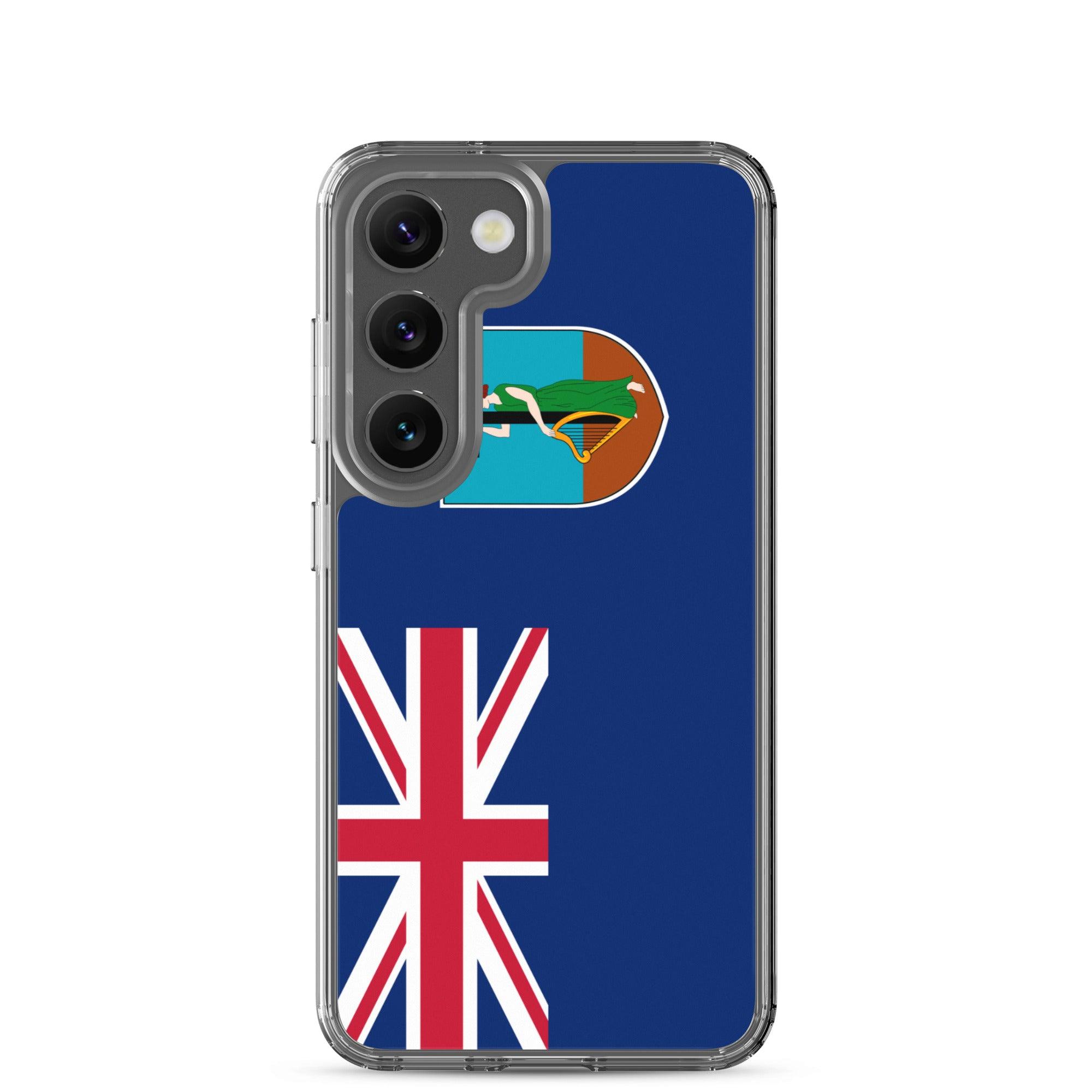 Coque de téléphone avec le drapeau de Montserrat, en TPU flexible, offrant une protection élégante et durable.