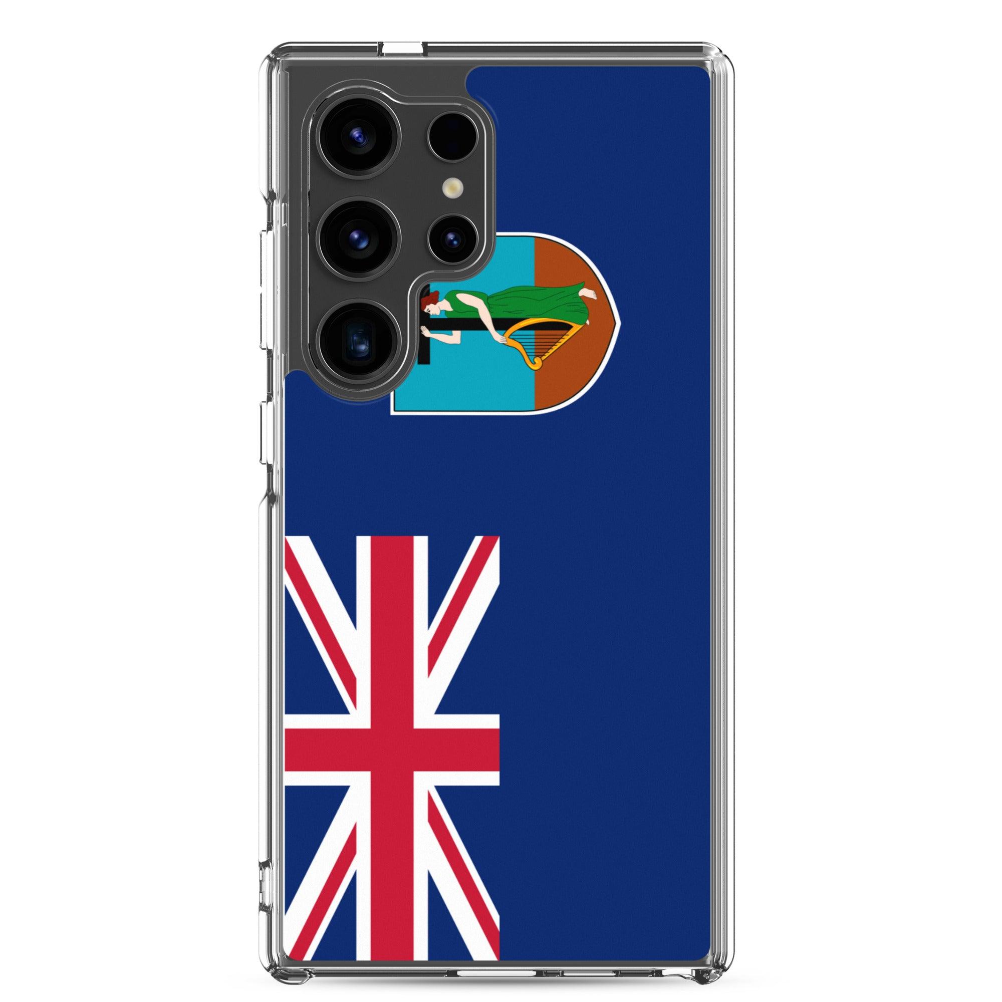 Coque de téléphone avec le drapeau de Montserrat, en TPU flexible, offrant une protection élégante et durable.