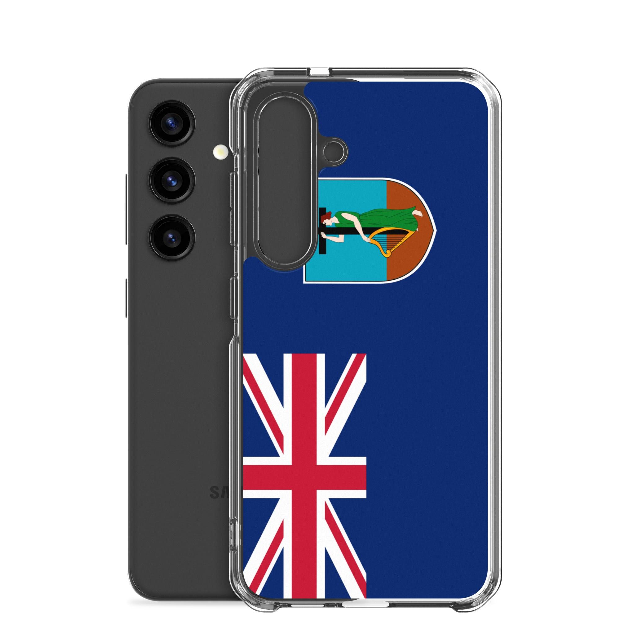 Coque de téléphone avec le drapeau de Montserrat, en TPU flexible, offrant une protection élégante et durable.