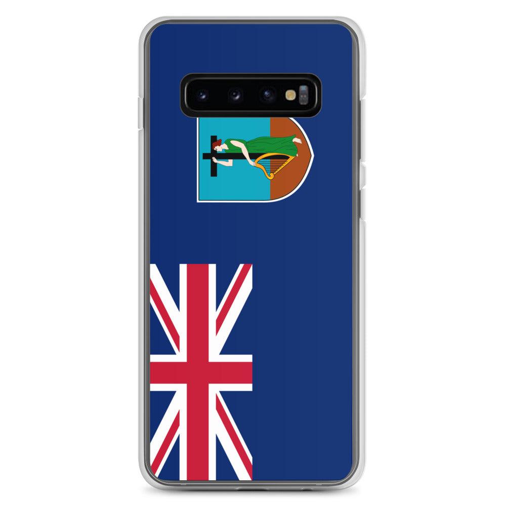 Coque de téléphone avec le drapeau de Montserrat, en TPU flexible, offrant une protection élégante et durable.