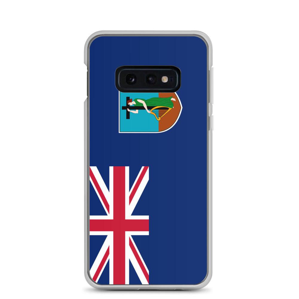 Coque de téléphone avec le drapeau de Montserrat, en TPU flexible, offrant une protection élégante et durable.