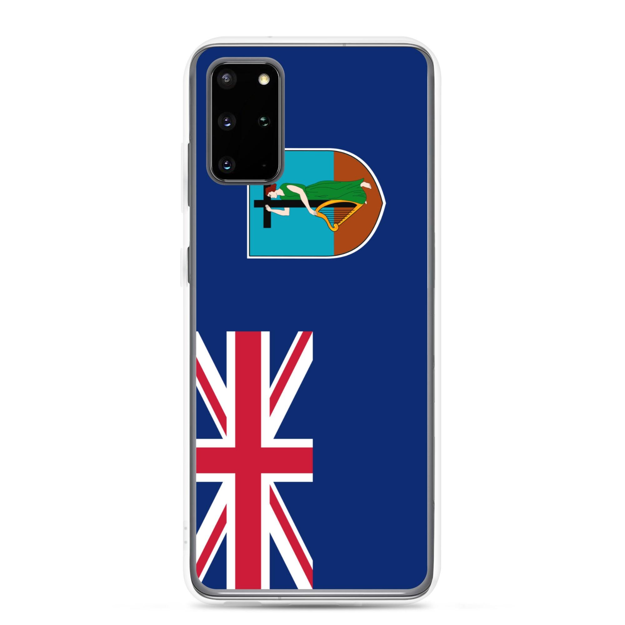 Coque de téléphone avec le drapeau de Montserrat, en TPU flexible, offrant une protection élégante et durable.