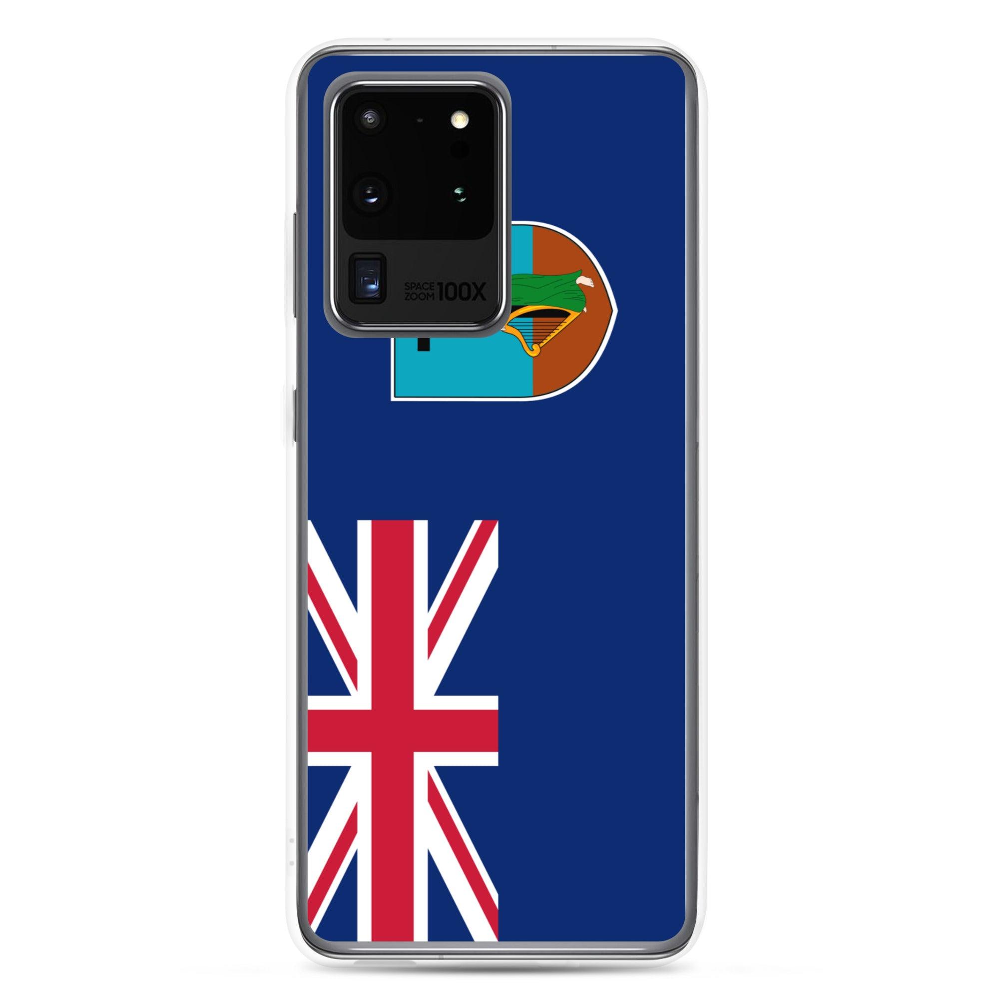 Coque de téléphone avec le drapeau de Montserrat, en TPU flexible, offrant une protection élégante et durable.