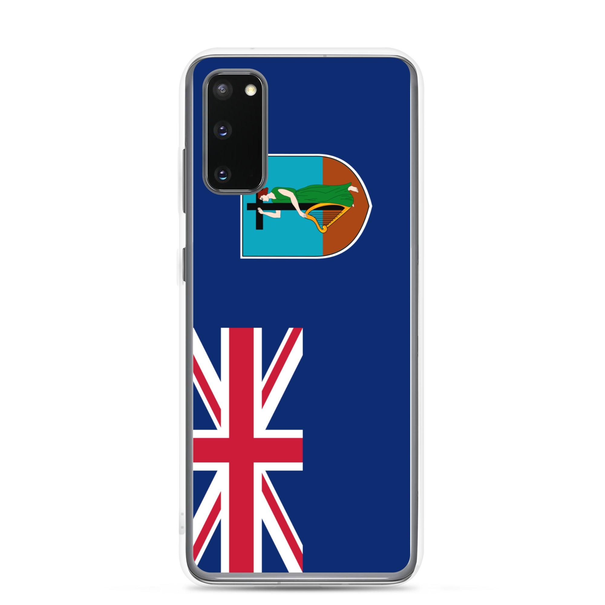Coque de téléphone avec le drapeau de Montserrat, en TPU flexible, offrant une protection élégante et durable.