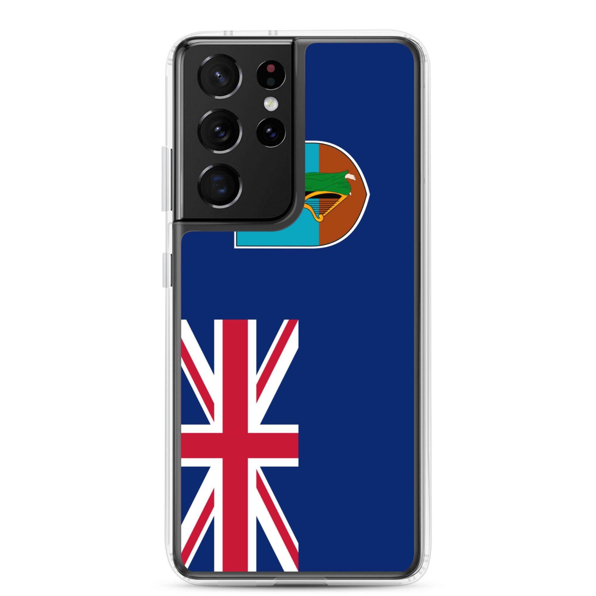 Coque de téléphone avec le drapeau de Montserrat, en TPU flexible, offrant une protection élégante et durable.