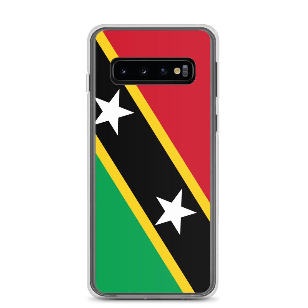 Coque de téléphone avec le drapeau de Saint-Christophe-et-Niévès, en TPU flexible, offrant une protection élégante et durable.