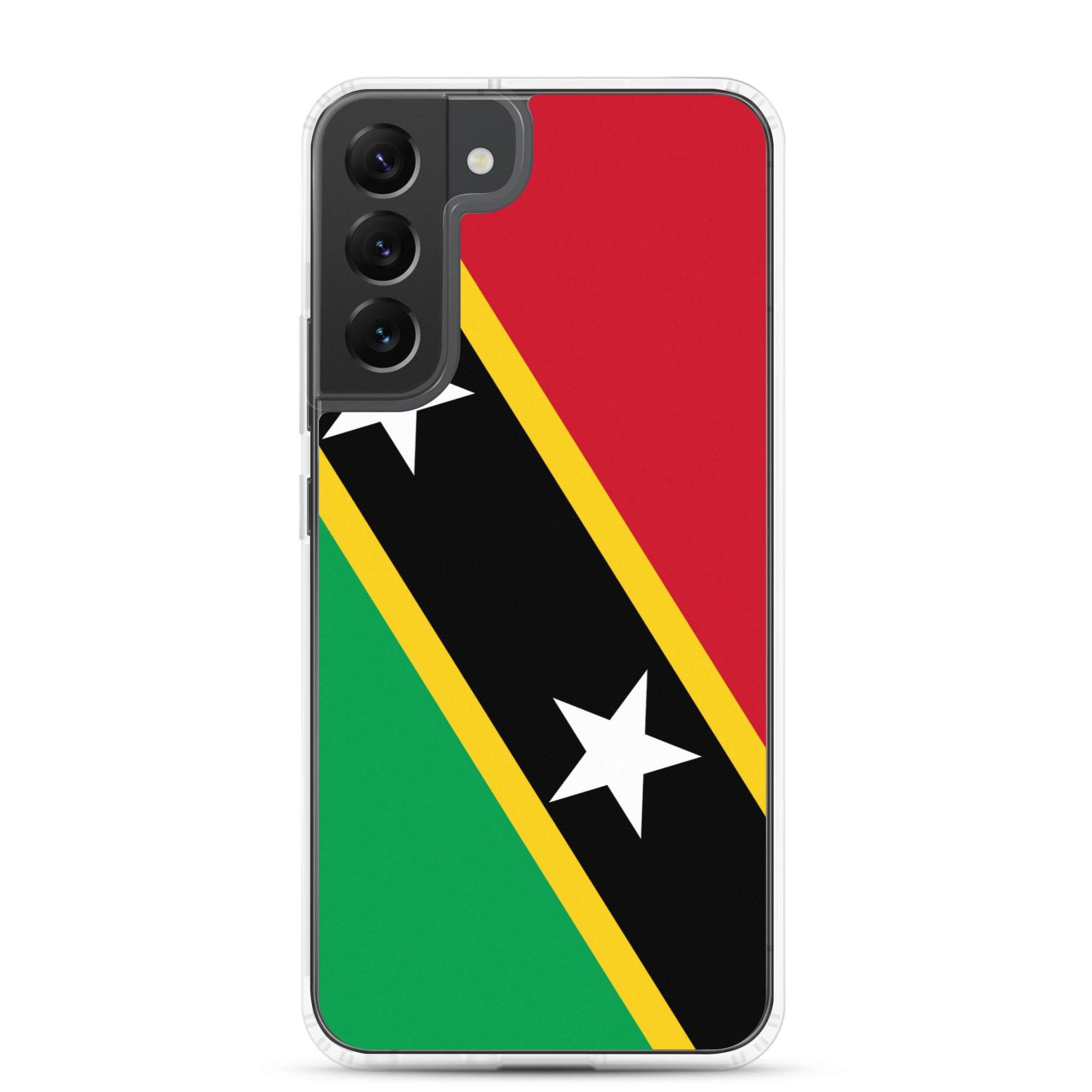 Coque de téléphone avec le drapeau de Saint-Christophe-et-Niévès, en TPU flexible, offrant une protection élégante et durable.
