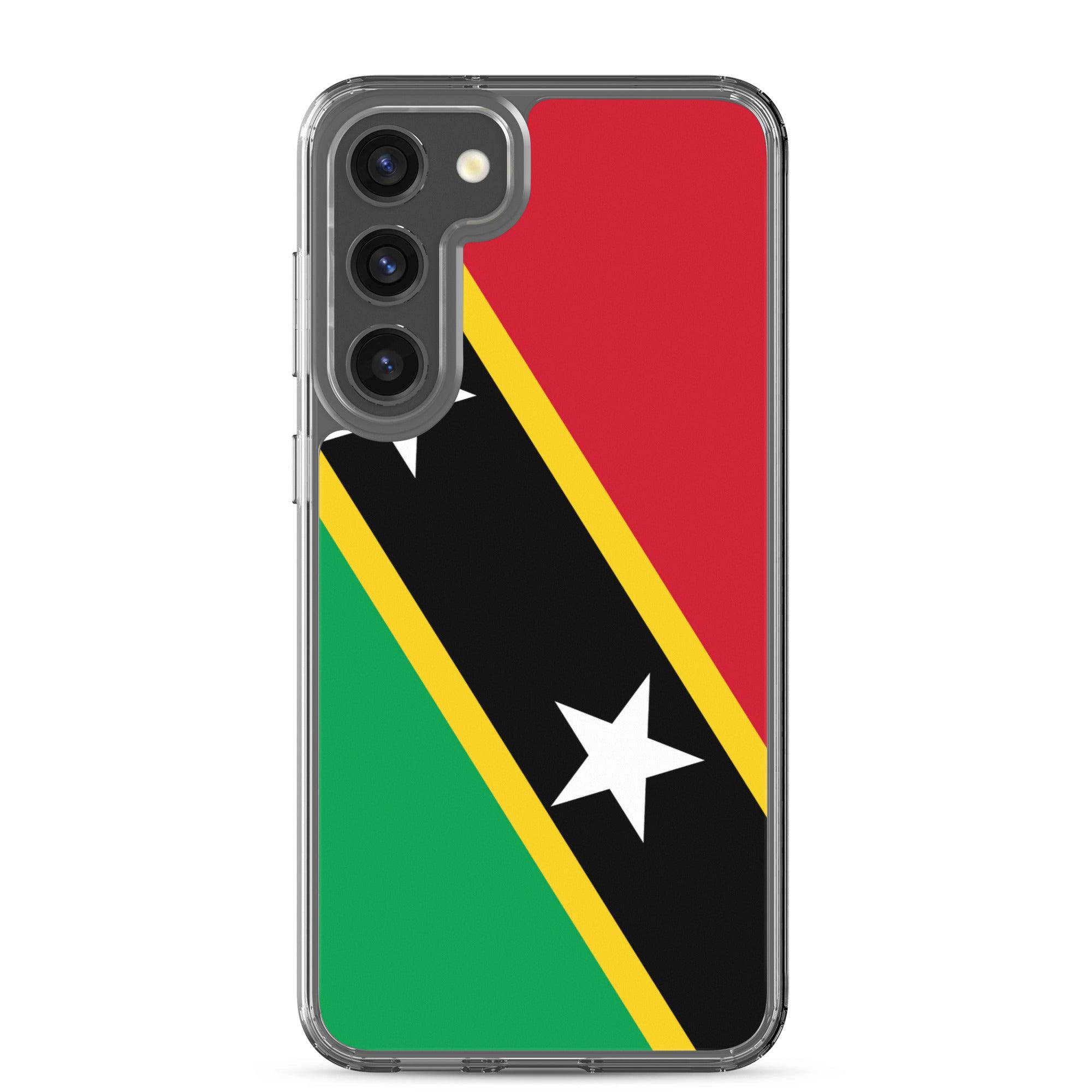 Coque de téléphone avec le drapeau de Saint-Christophe-et-Niévès, en TPU flexible, offrant une protection élégante et durable.