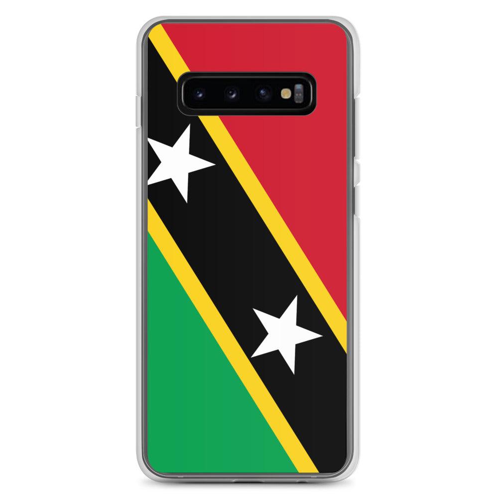Coque de téléphone avec le drapeau de Saint-Christophe-et-Niévès, en TPU flexible, offrant une protection élégante et durable.
