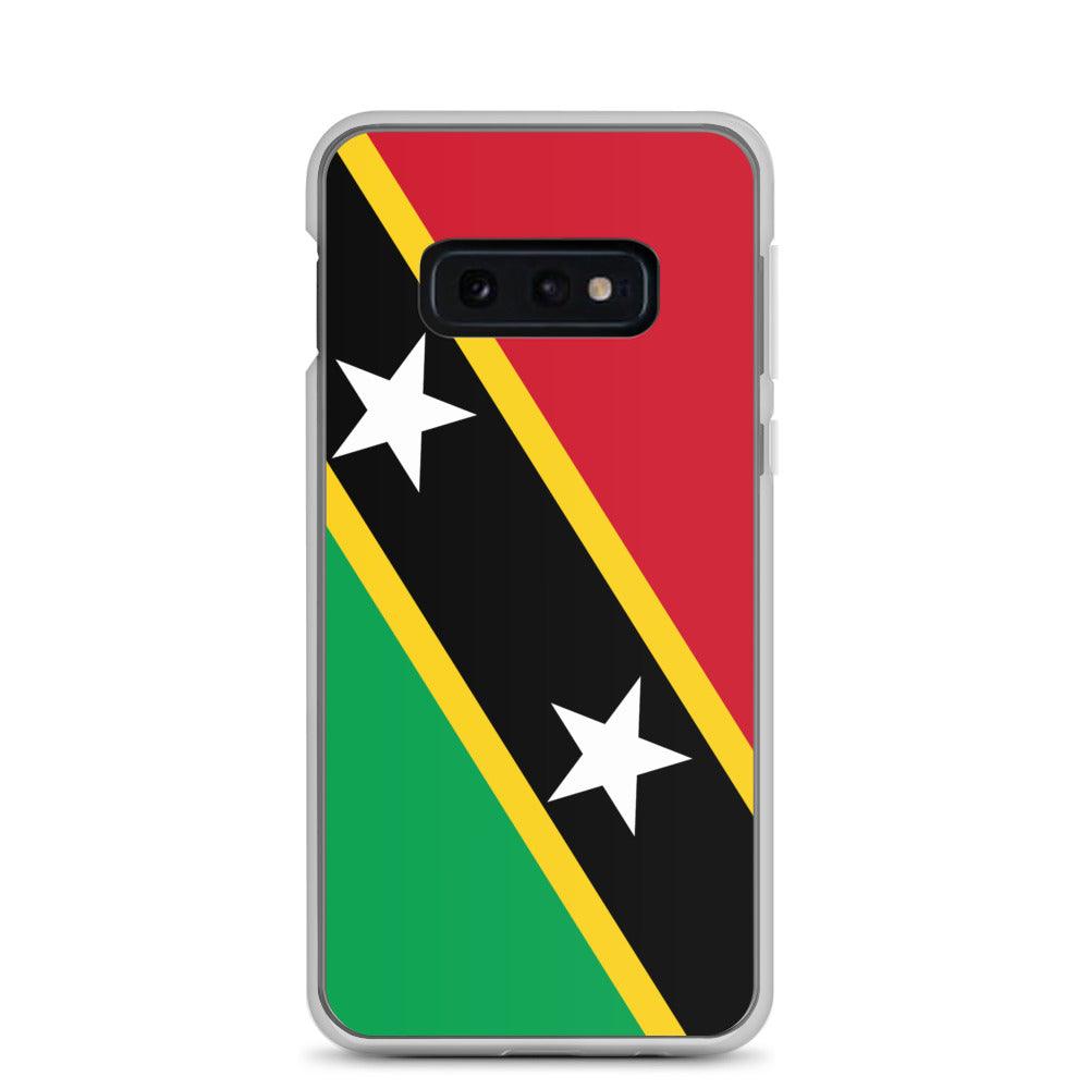 Coque de téléphone avec le drapeau de Saint-Christophe-et-Niévès, en TPU flexible, offrant une protection élégante et durable.