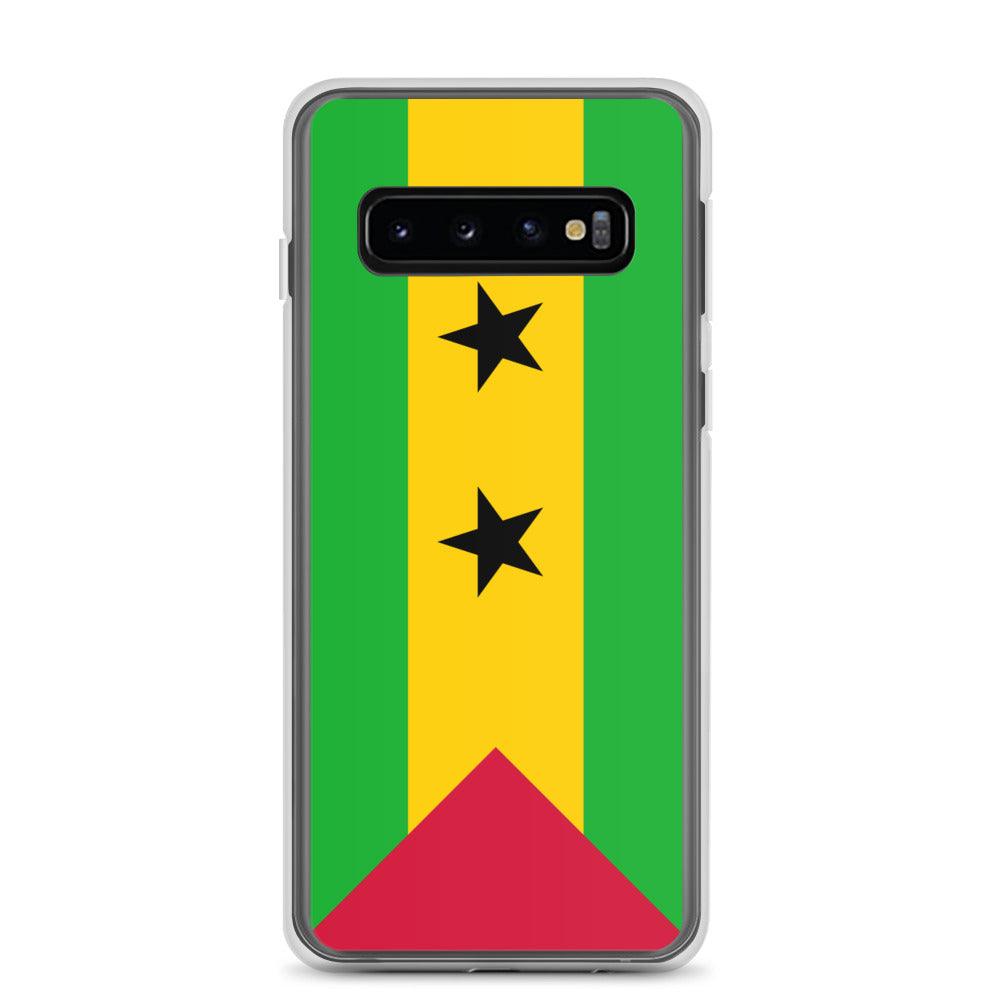 Coque de téléphone avec le drapeau de Sao Tomé-et-Principe, en TPU, offrant une protection et un design unique.