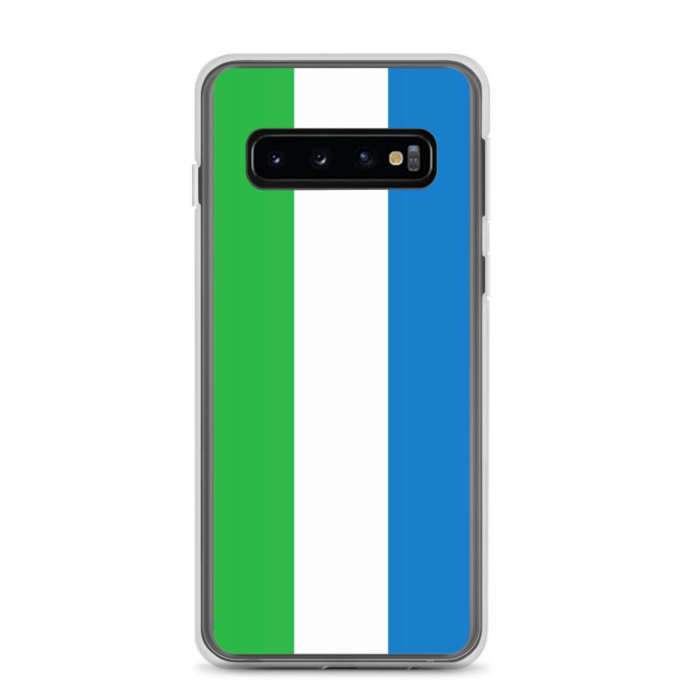 Coque de téléphone avec le drapeau de la Sierra Leone, en TPU, offrant une protection et un design élégant.