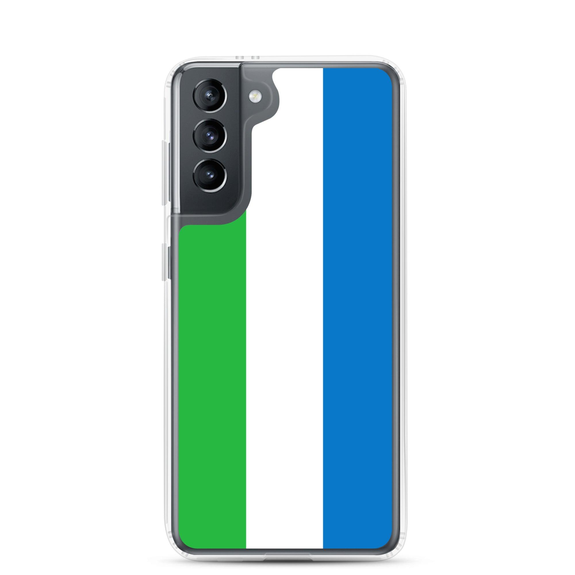 Coque de téléphone avec le drapeau de la Sierra Leone, en TPU, offrant une protection et un design élégant.