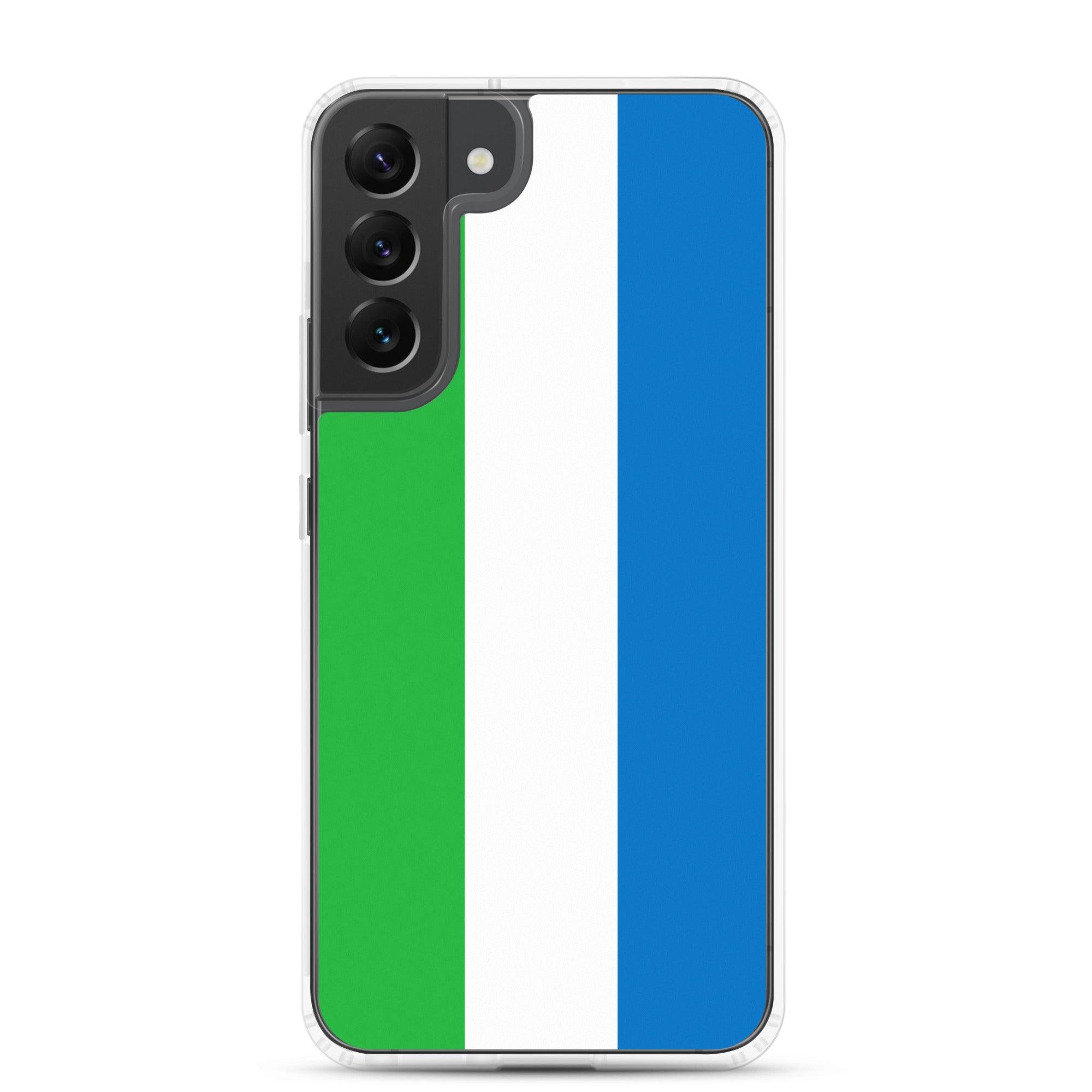 Coque de téléphone avec le drapeau de la Sierra Leone, en TPU, offrant une protection et un design élégant.