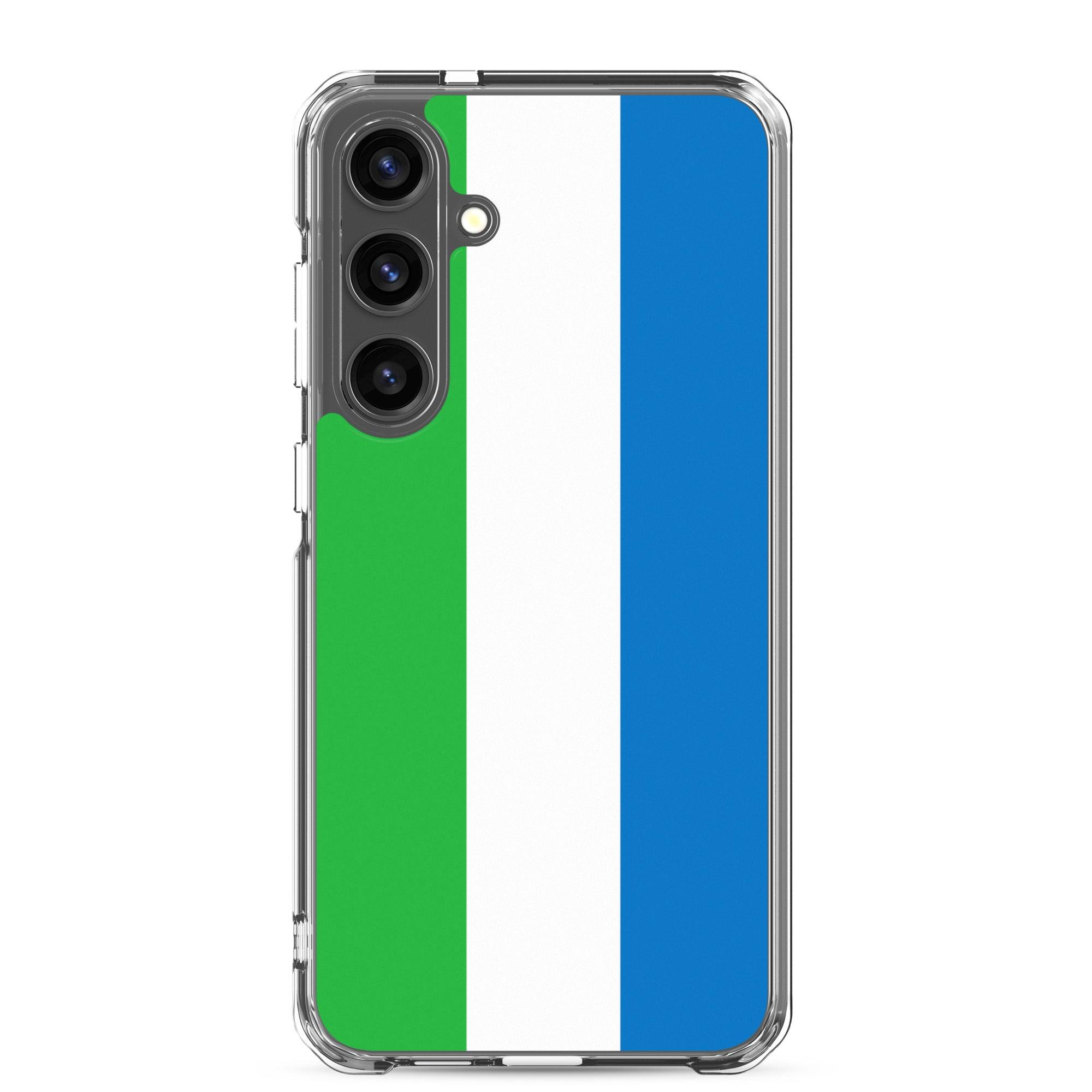 Coque de téléphone avec le drapeau de la Sierra Leone, en TPU, offrant une protection et un design élégant.
