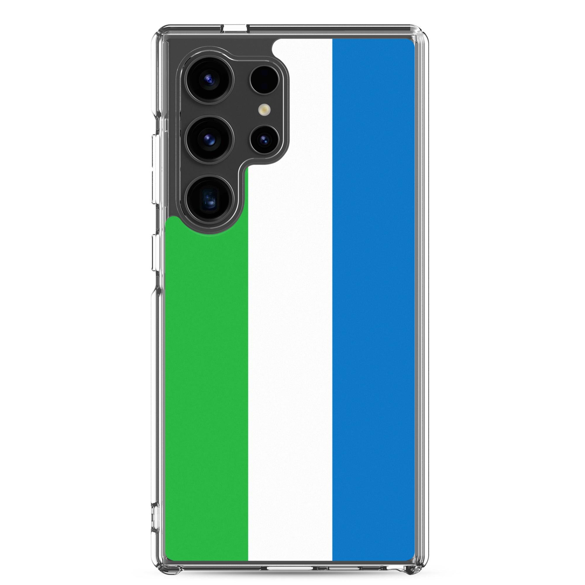 Coque de téléphone avec le drapeau de la Sierra Leone, en TPU, offrant une protection et un design élégant.