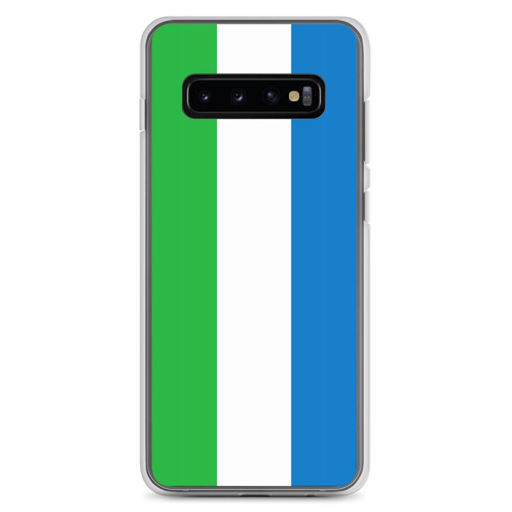 Coque de téléphone avec le drapeau de la Sierra Leone, en TPU, offrant une protection et un design élégant.