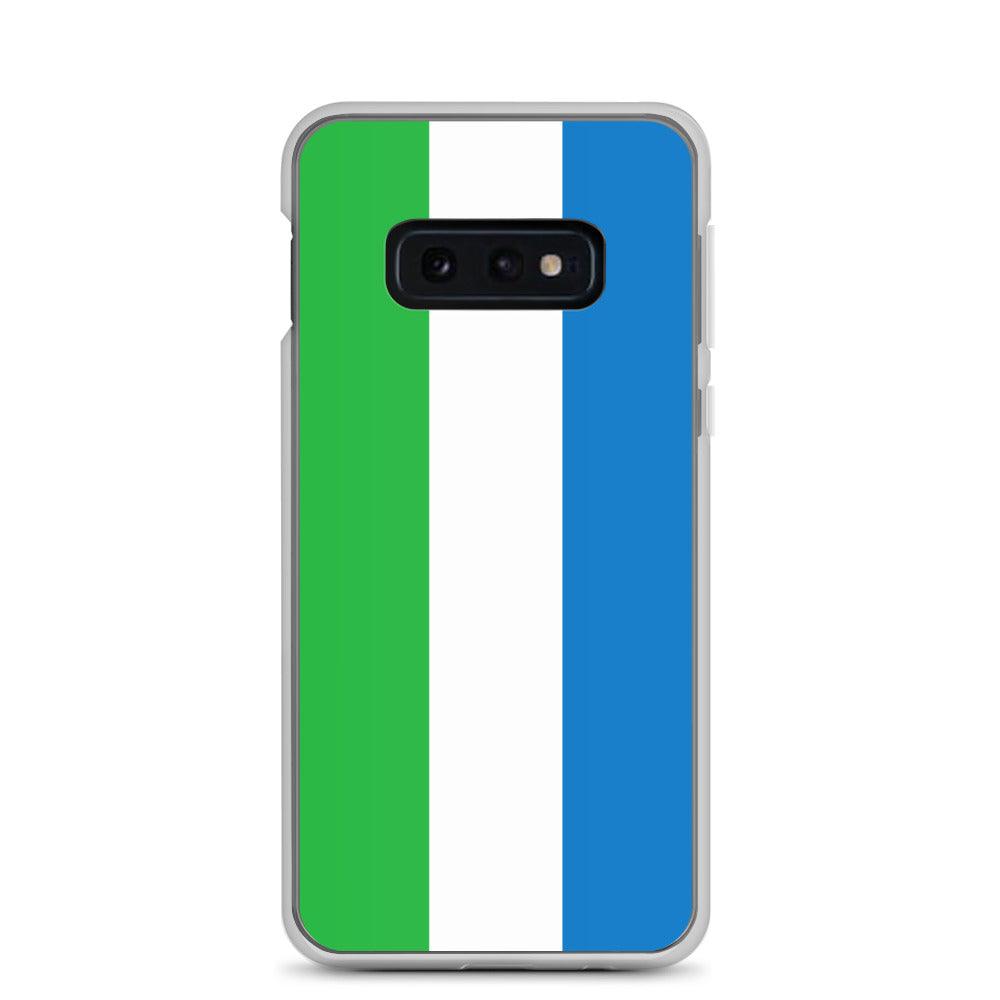 Coque de téléphone avec le drapeau de la Sierra Leone, en TPU, offrant une protection et un design élégant.